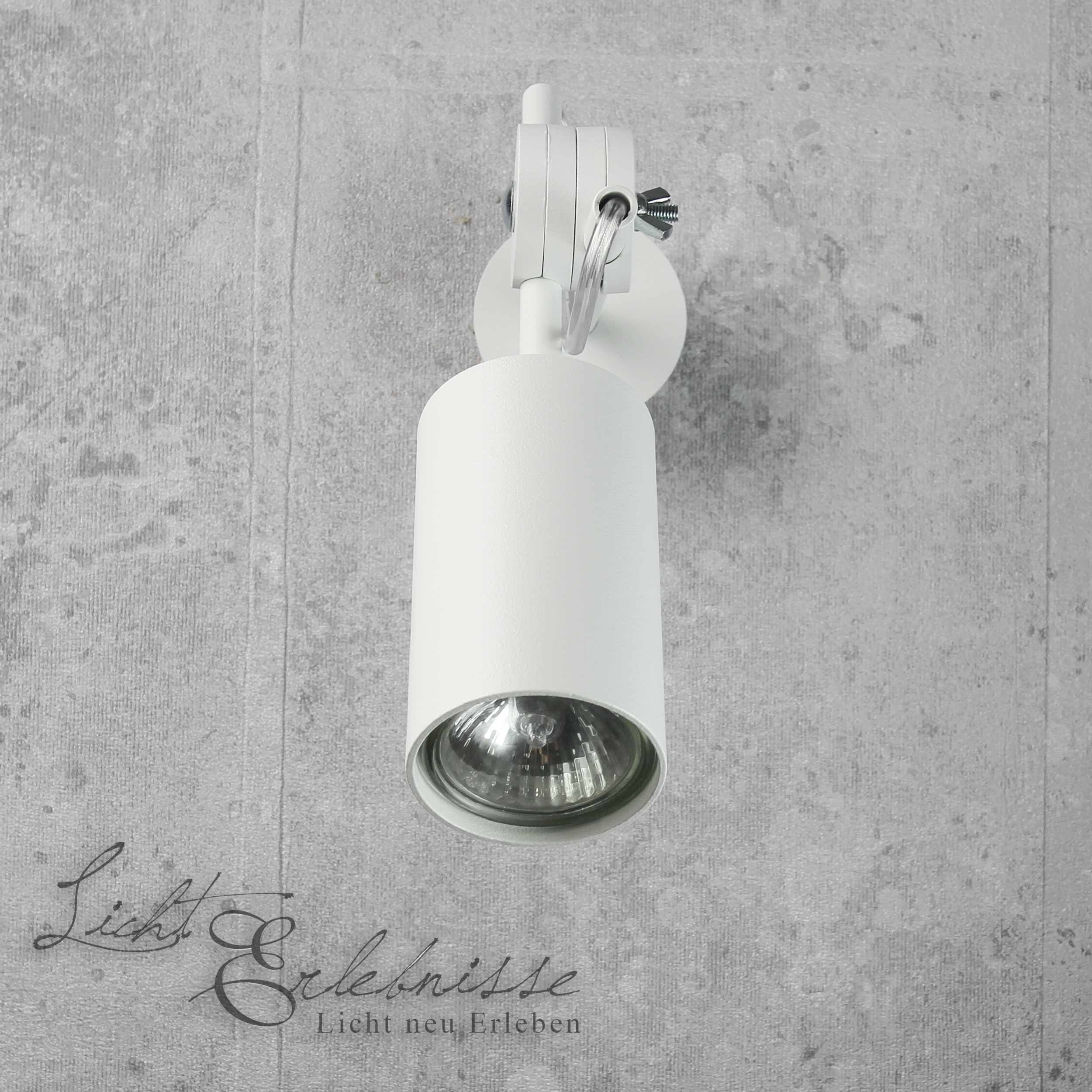 retro ohne Leuchtmittel, Licht-Erlebnisse Wandstrahler Wohnzimmer Lampe Spot EYE, Weiß Down Wandlampe Spot