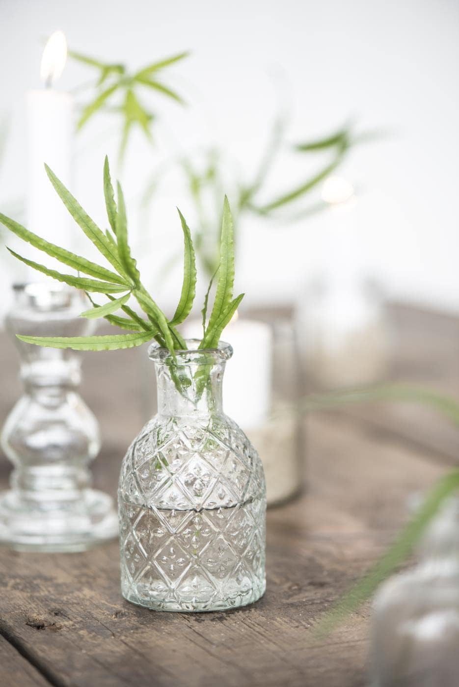 Ib Laursen Dekovase Glasvase Apothekerglas Harlekinmuster 11 cm Kerzenhalter Vase, hochwertigem Strukturglas mit elegantem Harlekinmuster.