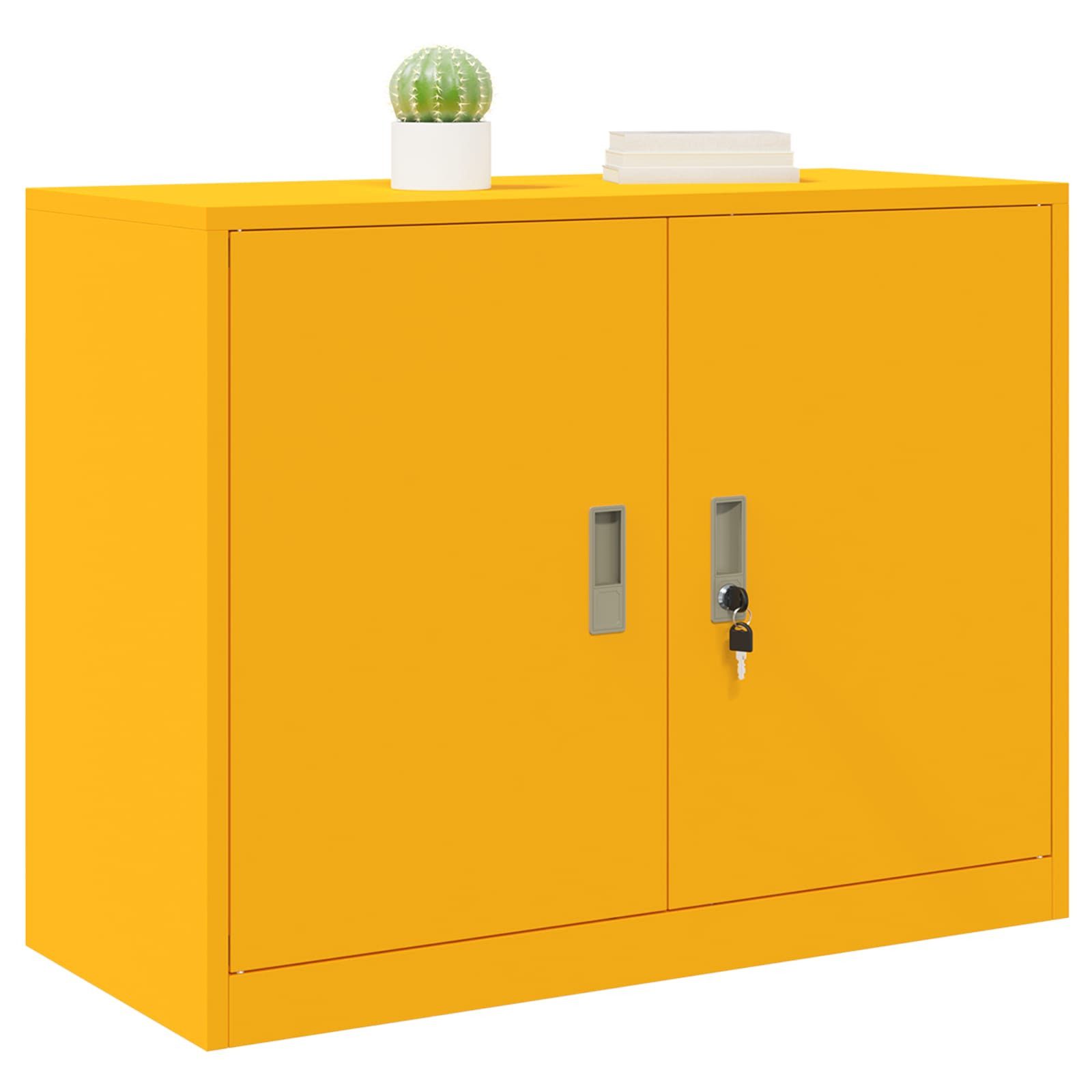 vidaXL Aktenschrank Aufbewahrungsschrank Senfgelb 90 x 40 x 70 cm Stahl (1-St)