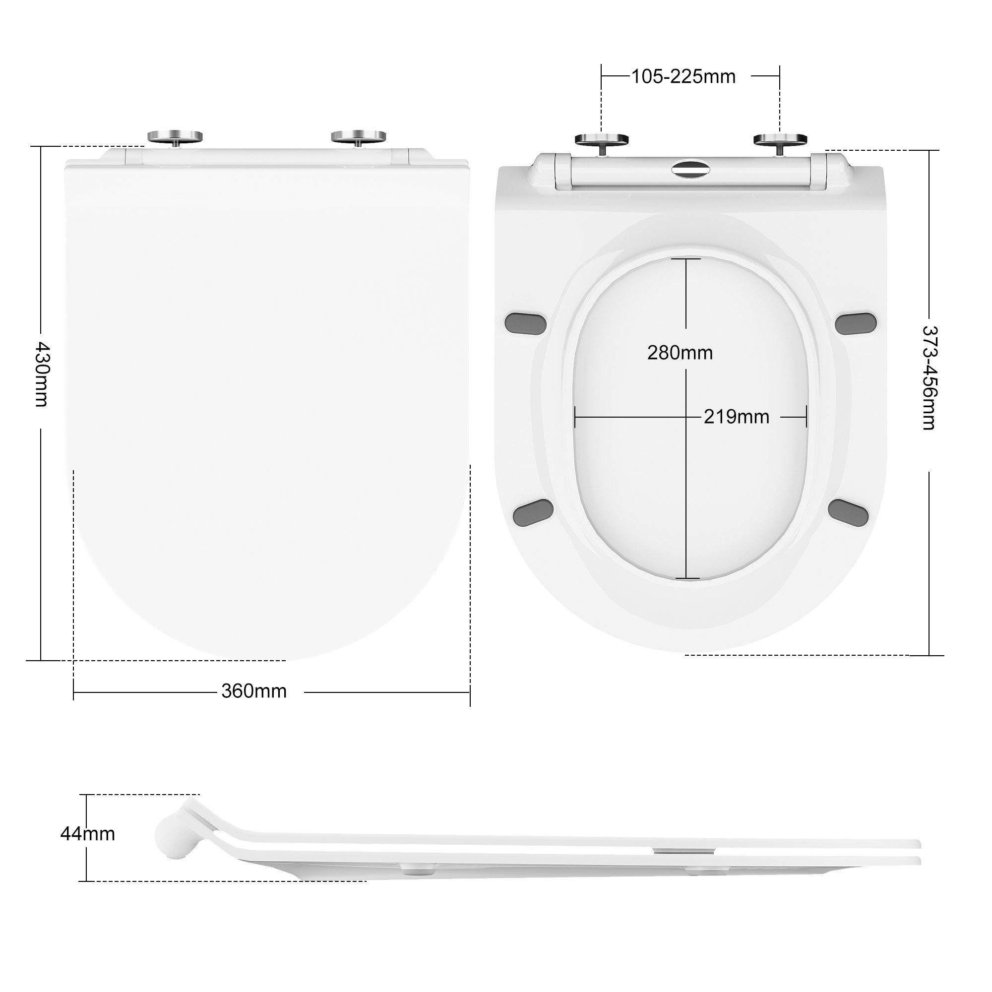 GarveeMore WC-Sitz Toilettendeckel mit Absenkautomatik D-Form