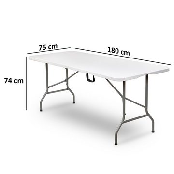 Zelsius Klapptisch Falttisch 180 x 75 x 74 cm, Faltbarer Campingtisch, Kunststoff (1-St), Hohe Belastbarkeit von bis zu 100 kg
