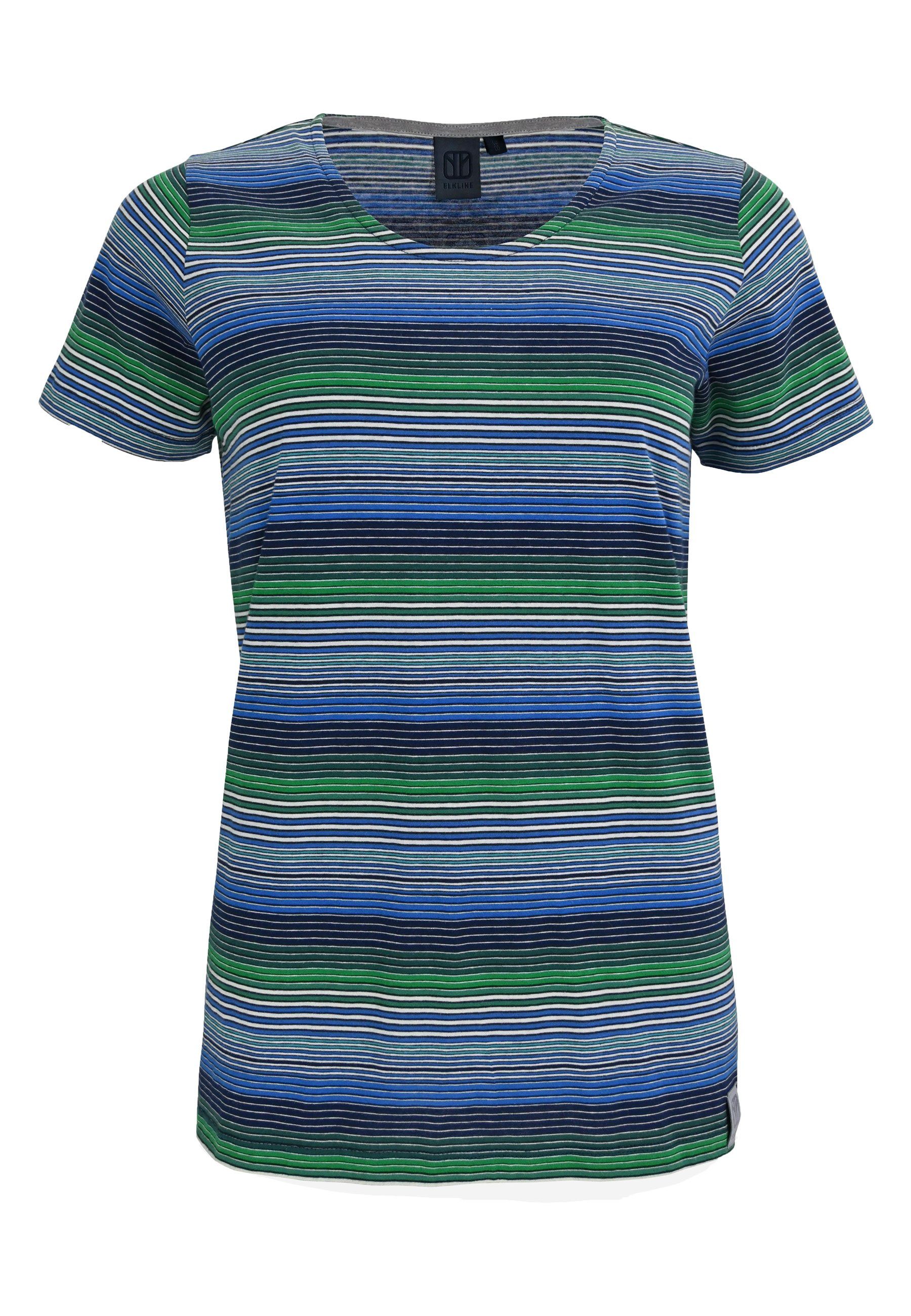 Elkline T-Shirt Candystriped bunt gestreift blue - green