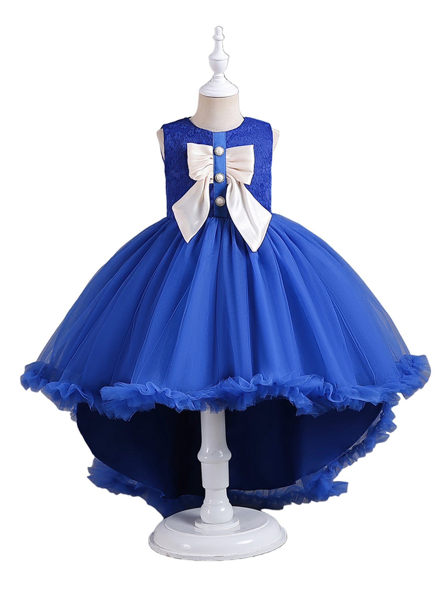 Vokuhila-Kleid im Spitzenkleid LAPA Mädchen Abendkleid Palaststil Maxikleid