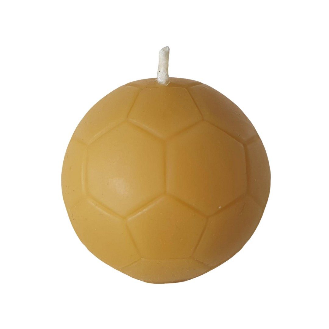 Aspinaworld Bienenwachskerze Fußball Kerze 4 cm – Kerze aus Bienenwachs