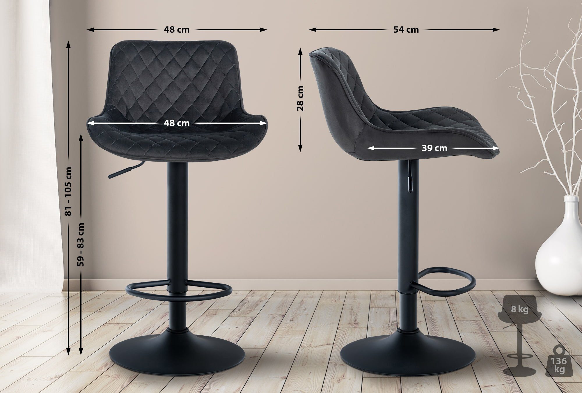 CLP Barhocker Minosa (2er Set, 2 günstig online kaufen