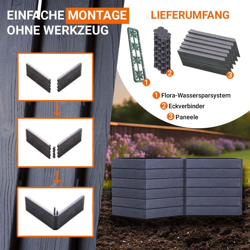 GARANTIA Hochbeet ERGO VARIO 3 Hochbeet Wood, inkl. FLORA Wassersparsystem