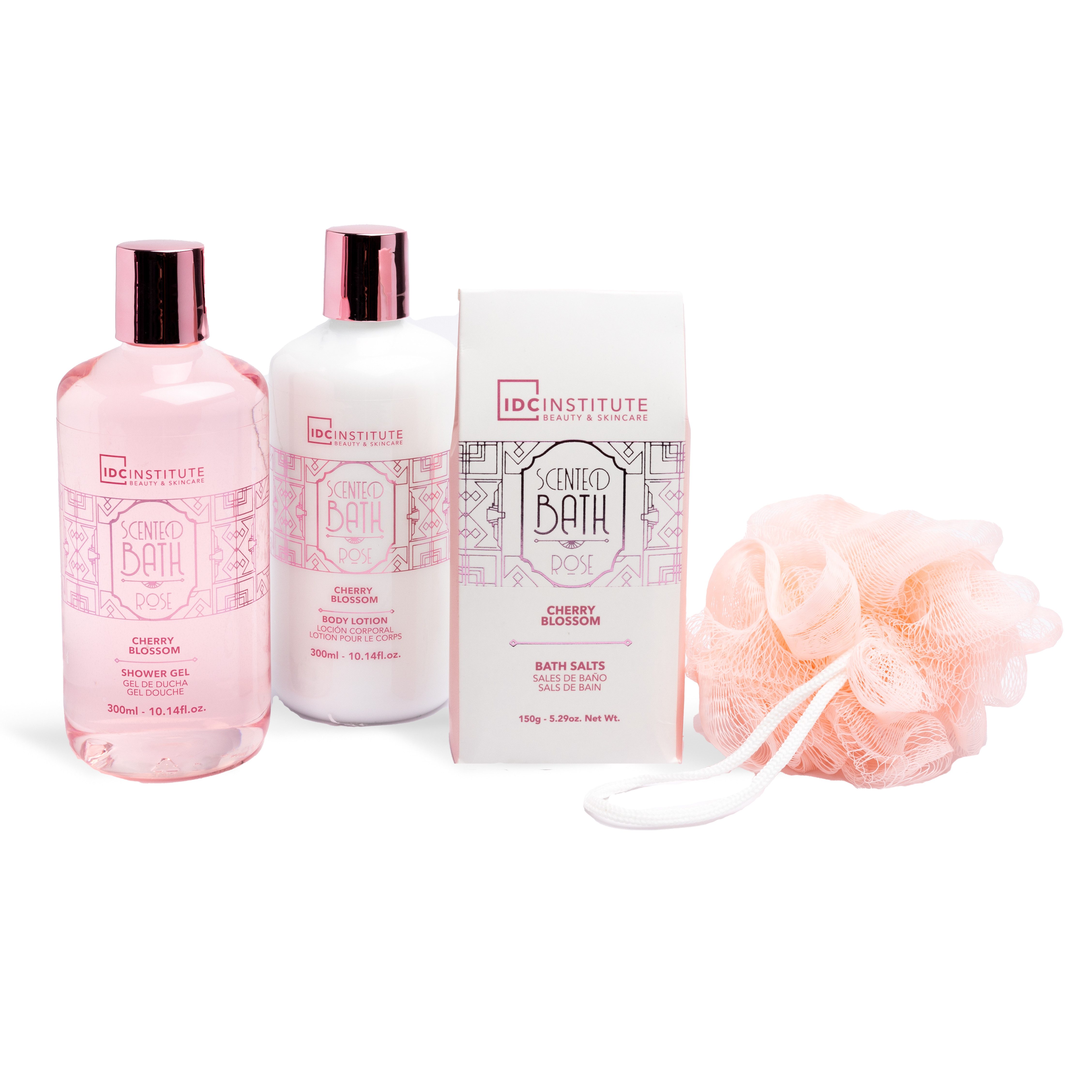 Idc Institute Hautpflege-Set großes, hochwertiges Bad- und Duschpflegeset "rosa Badewanne", 1-tlg.