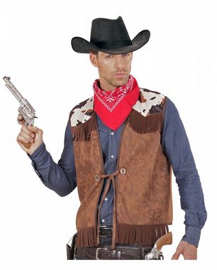 Horror-Shop Indianer-Kostüm Braune Cowboy Weste mit Fransen im Wildleder Look