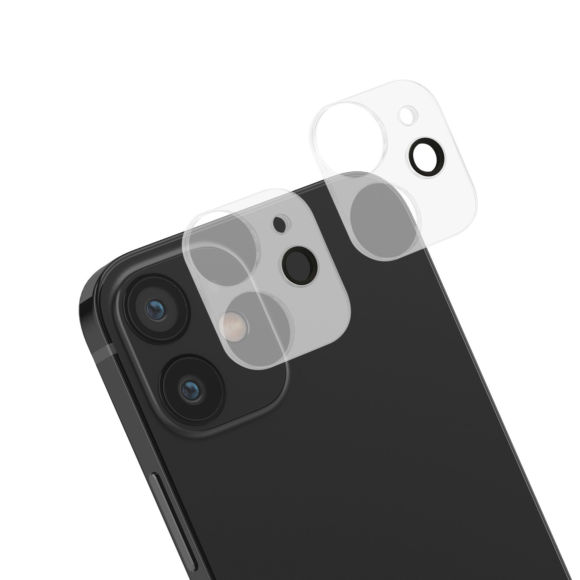 kwmobile Schutzfolie Glas Handy Kameraschutz für Apple iPhone 12,  Transparentes Schutzglas Set für Smartphone Kamera
