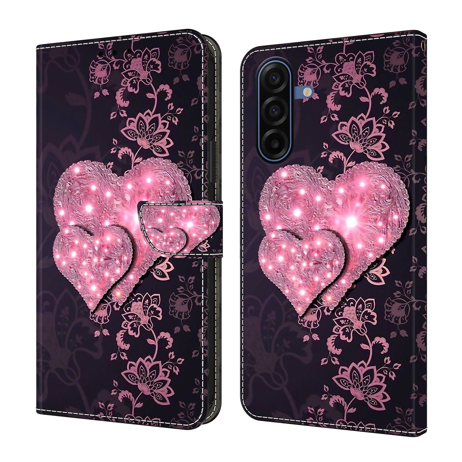 CLM-Tech Handytasche für Samsung Galaxy A27 5G Klapphülle aus PU-Leder (1-tlg., Flip Case), Magnetverschluss, Standfunktion und Kartenfächer
