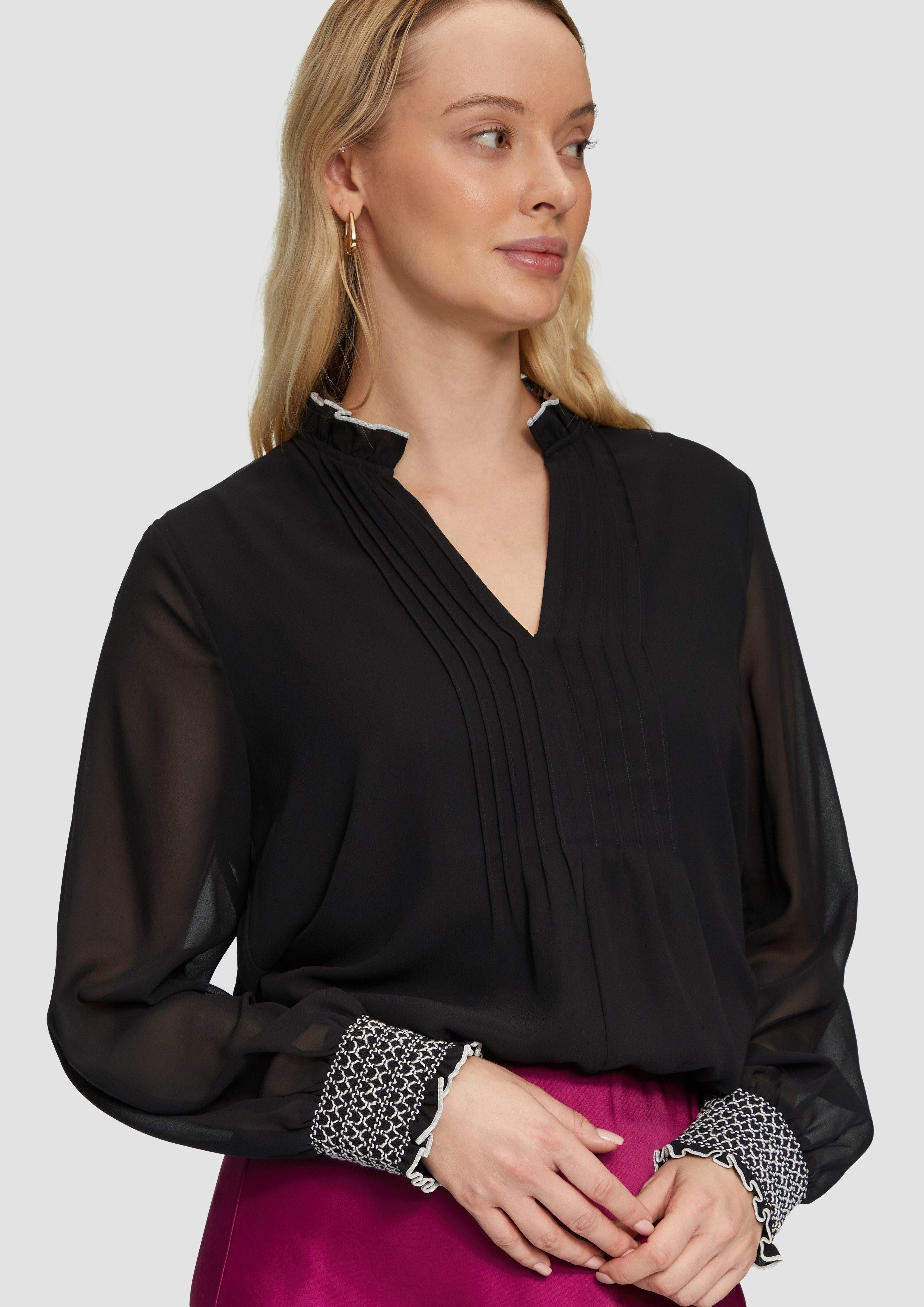 s.Oliver BLACK LABEL Langarmbluse Elegante Chiffonbluse günstig online kaufen
