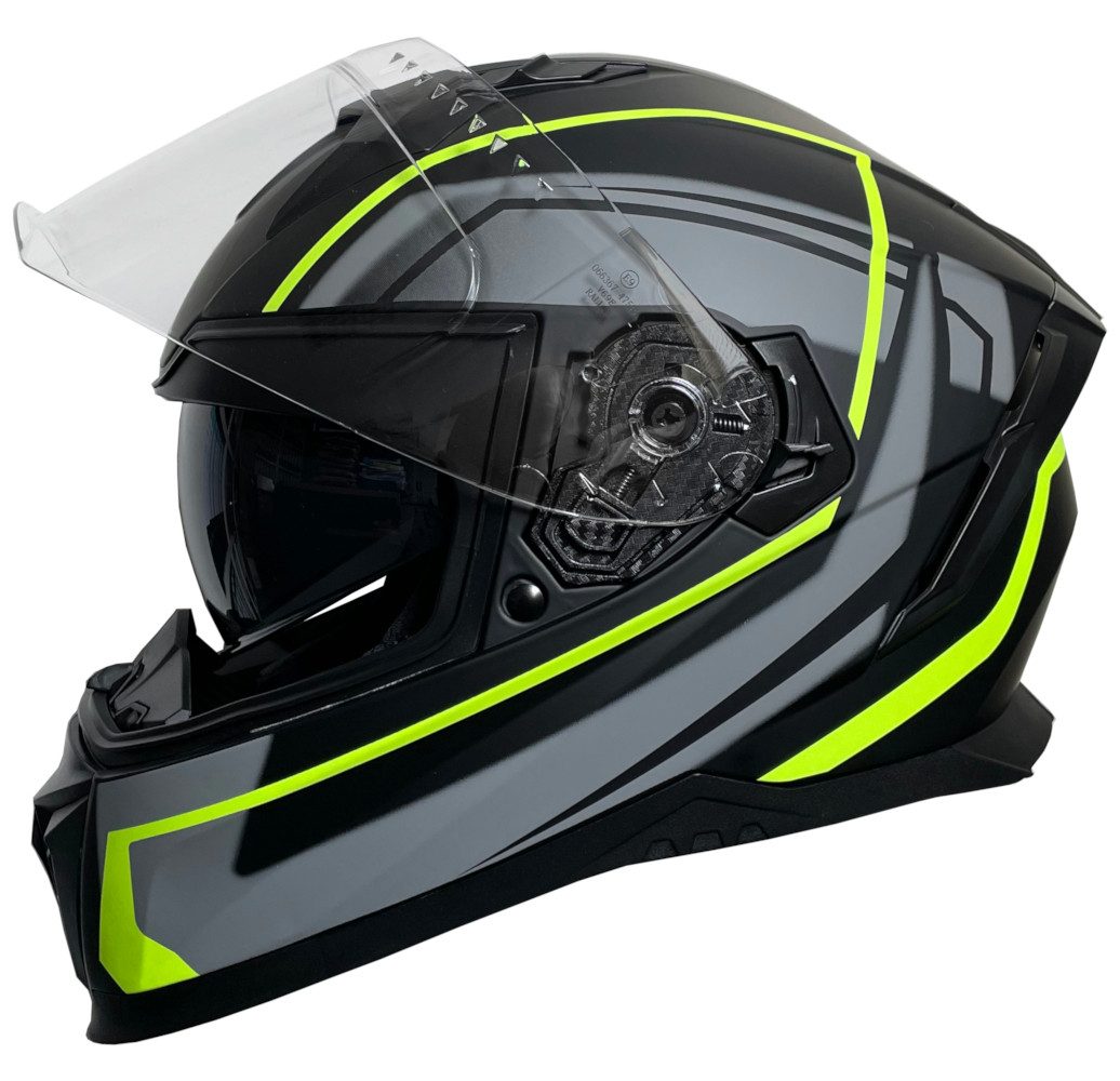 Motorradhelm Integralhelm 69-G neon grün matt