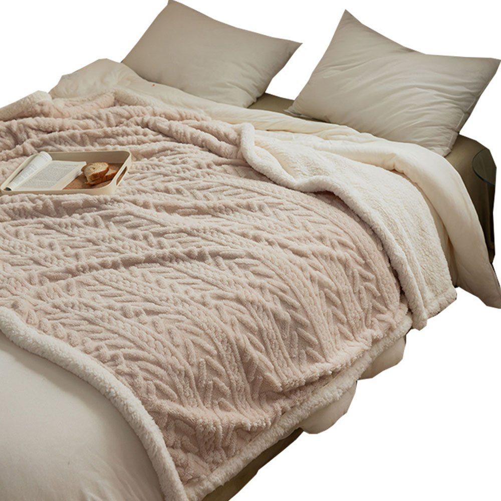 Tagesdecke Fleece-Decke Sofaüberwurf doppelseitig superweich warm 100*150cm, FELIXLEO