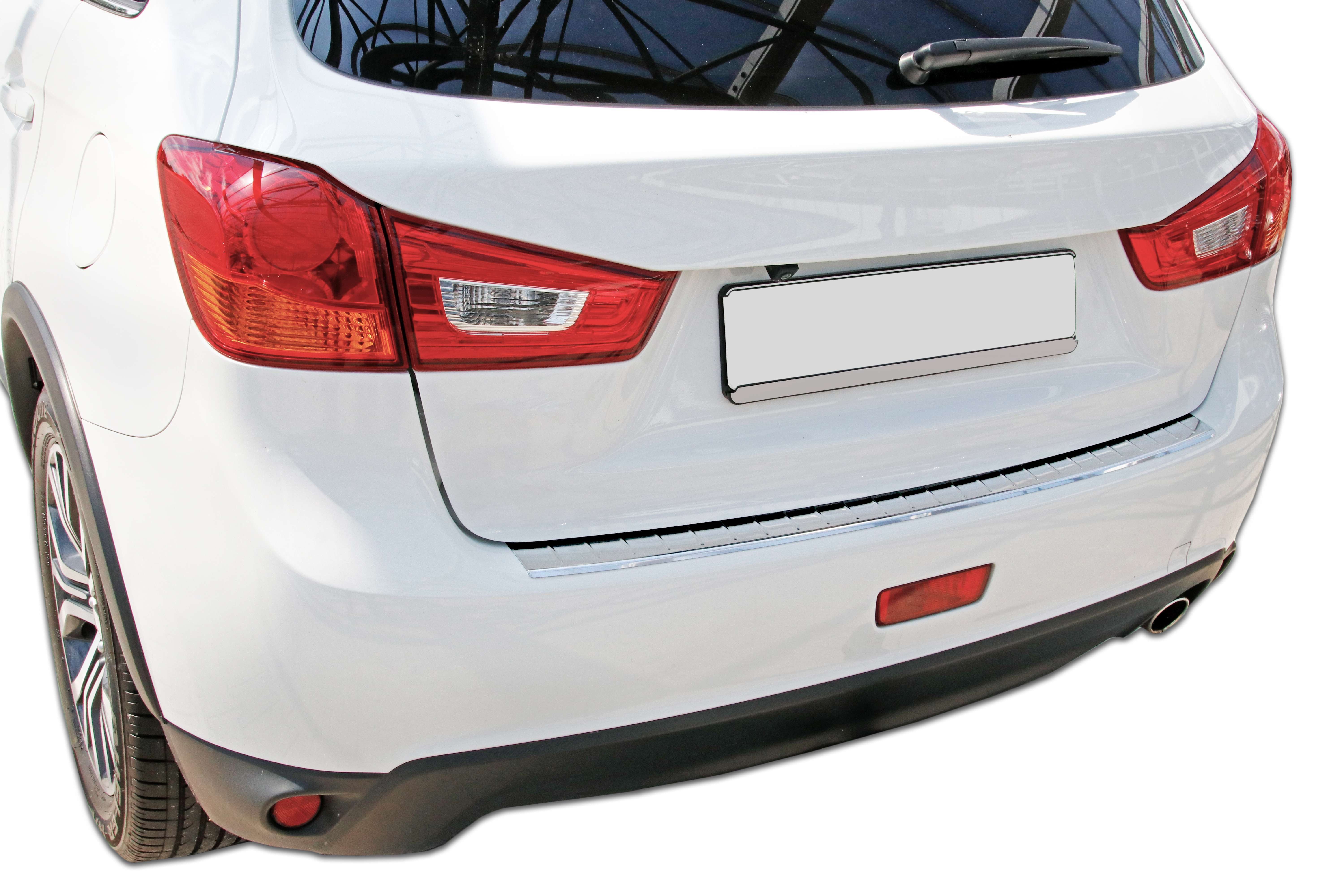 RECAMBO Ladekantenschutz für MITSUBISHI ASX, 2010-2019 Stoßstangenschutz, V2A rostfrei, Exklusive Optik, praktischer Schutz & perfekte Passform