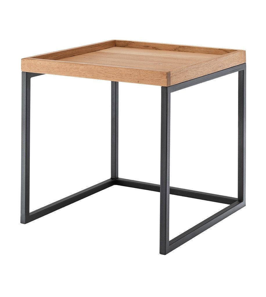 Main Möbel Beistelltisch Beistelltisch 50x50cm 'Lissabon' Wildeiche Stahl schwarz