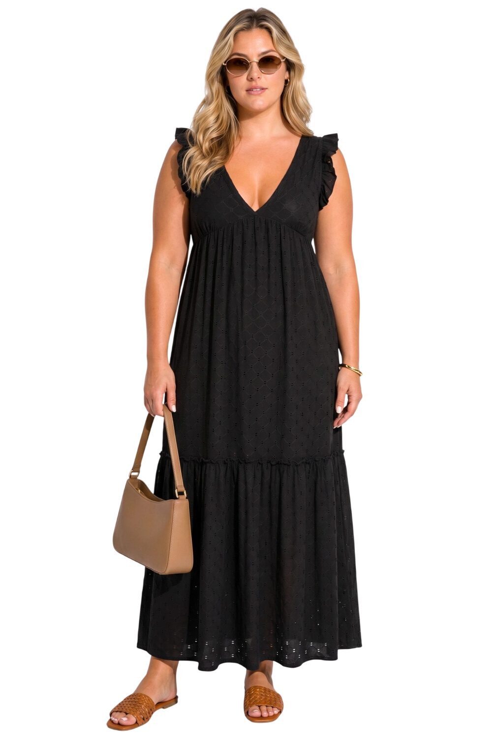 Shape of You Maxikleid V-Ausschnitt Maxikleid mit Rüsche – Bild 4 von 5