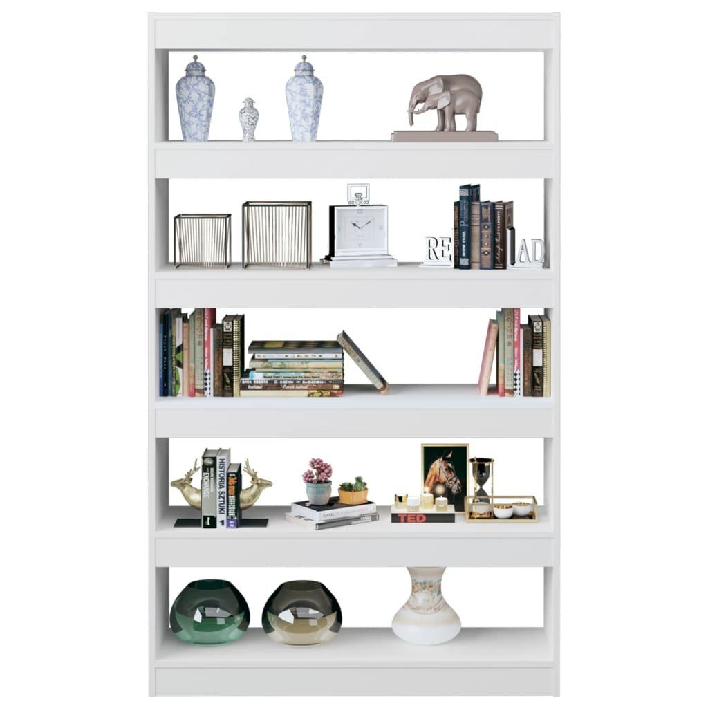 furnicato Bücherregal Bücherregal/Raumteiler Hochglanz-Weiß 100x30x166 cm