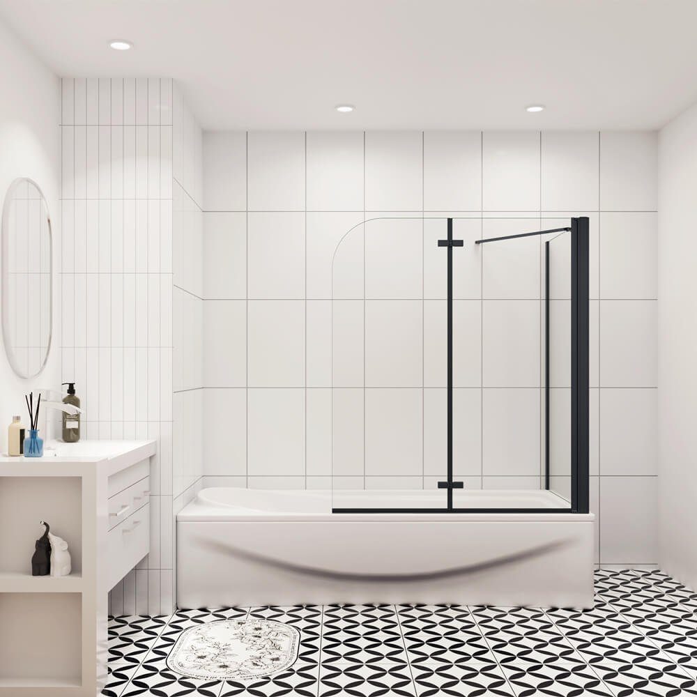 duschspa Badewannenaufsatz 6mm ESG Faltwand mit Seitenwand Duschtrennwand D günstig online kaufen