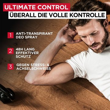 L'ORÉAL PARIS MEN EXPERT Deo-Spray Ultimate Control, schützt gegen verschiedene Schweiß-Arten