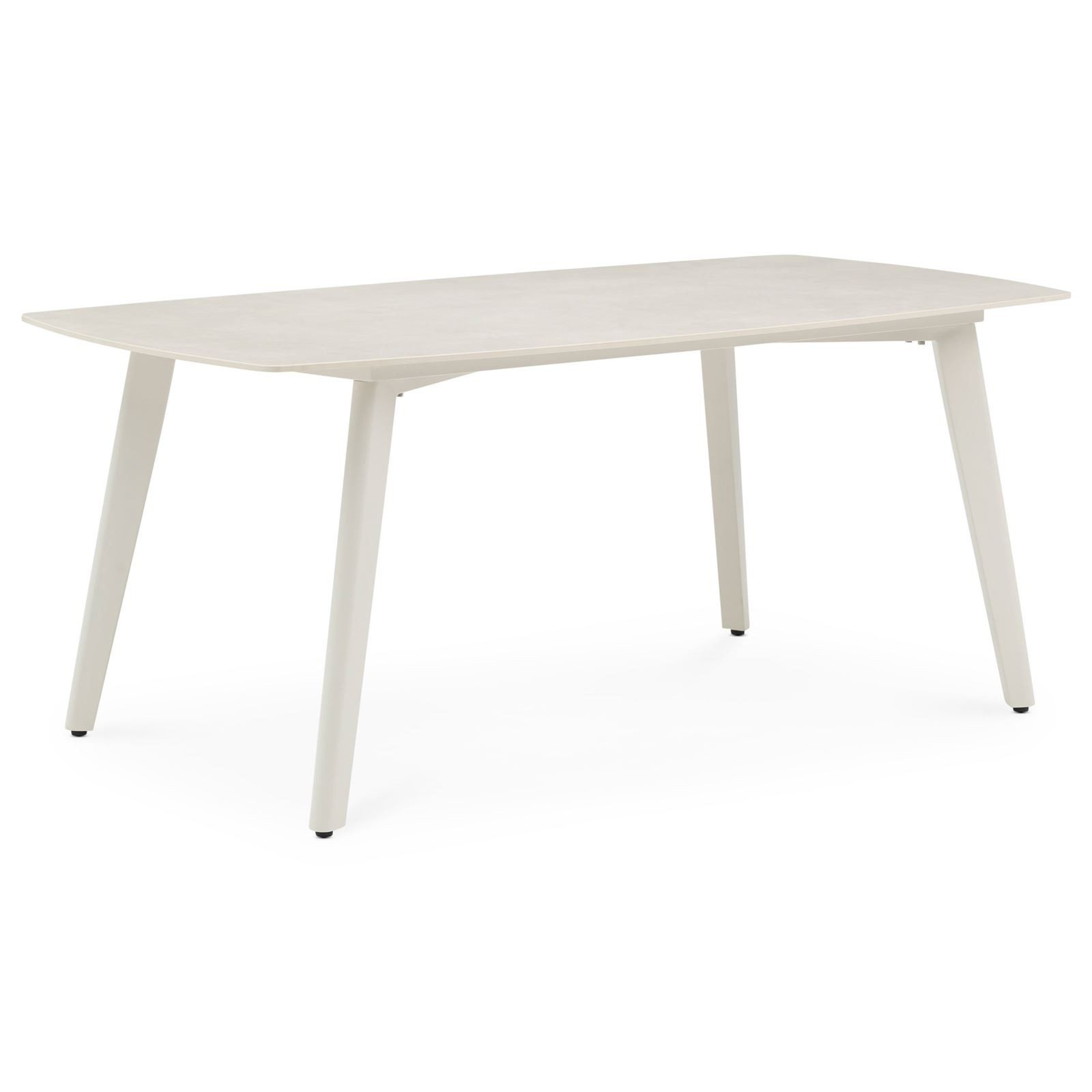 IDIMEX Gartentisch MEZA, Terrassentisch 180 x 90cm mit Keramik- Platte und Aluminium cremeweiß