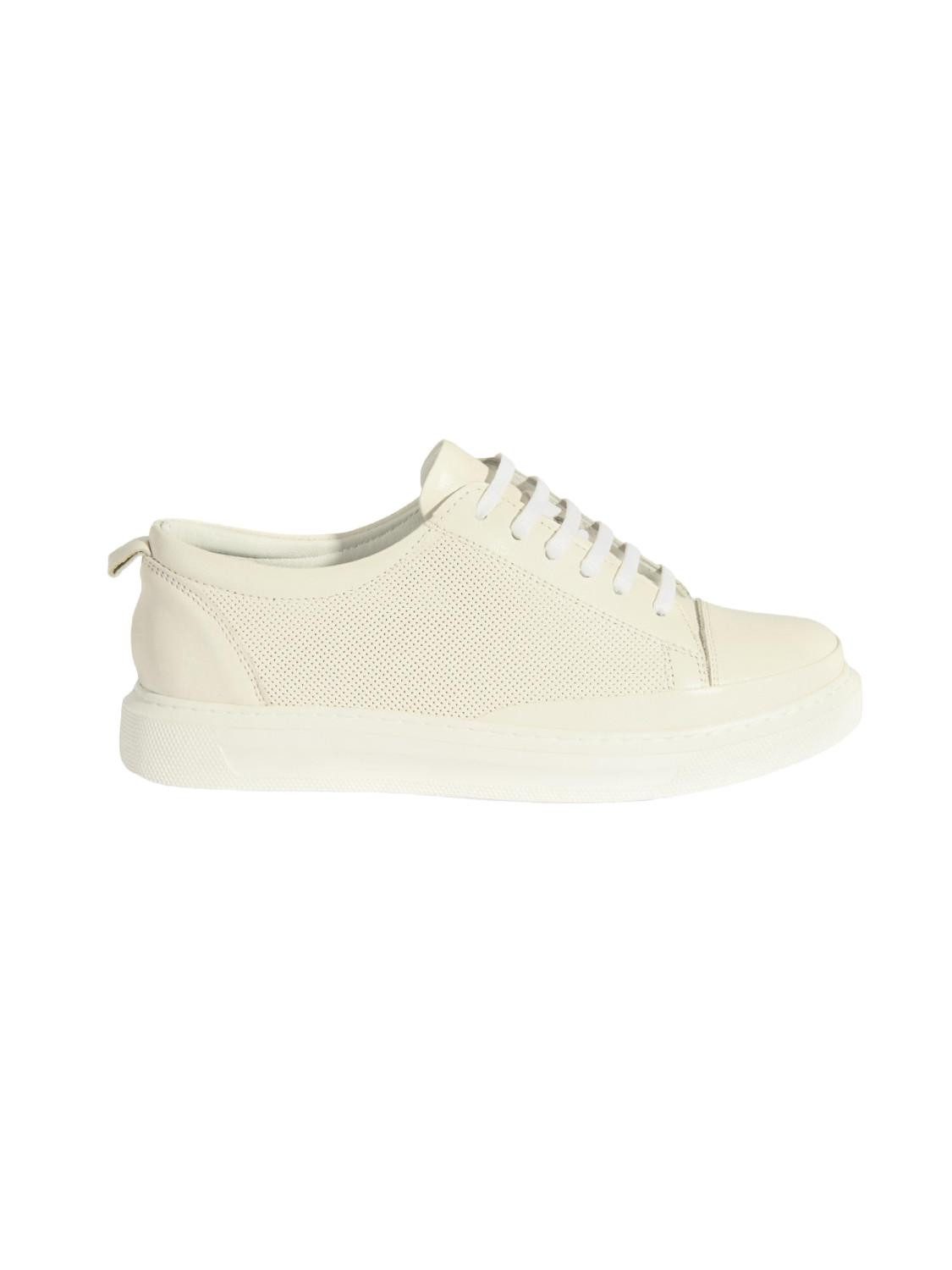 Desa Damen-Sneaker aus Leder – Elastische Schnürsenkel, flacher Absatz Sneaker