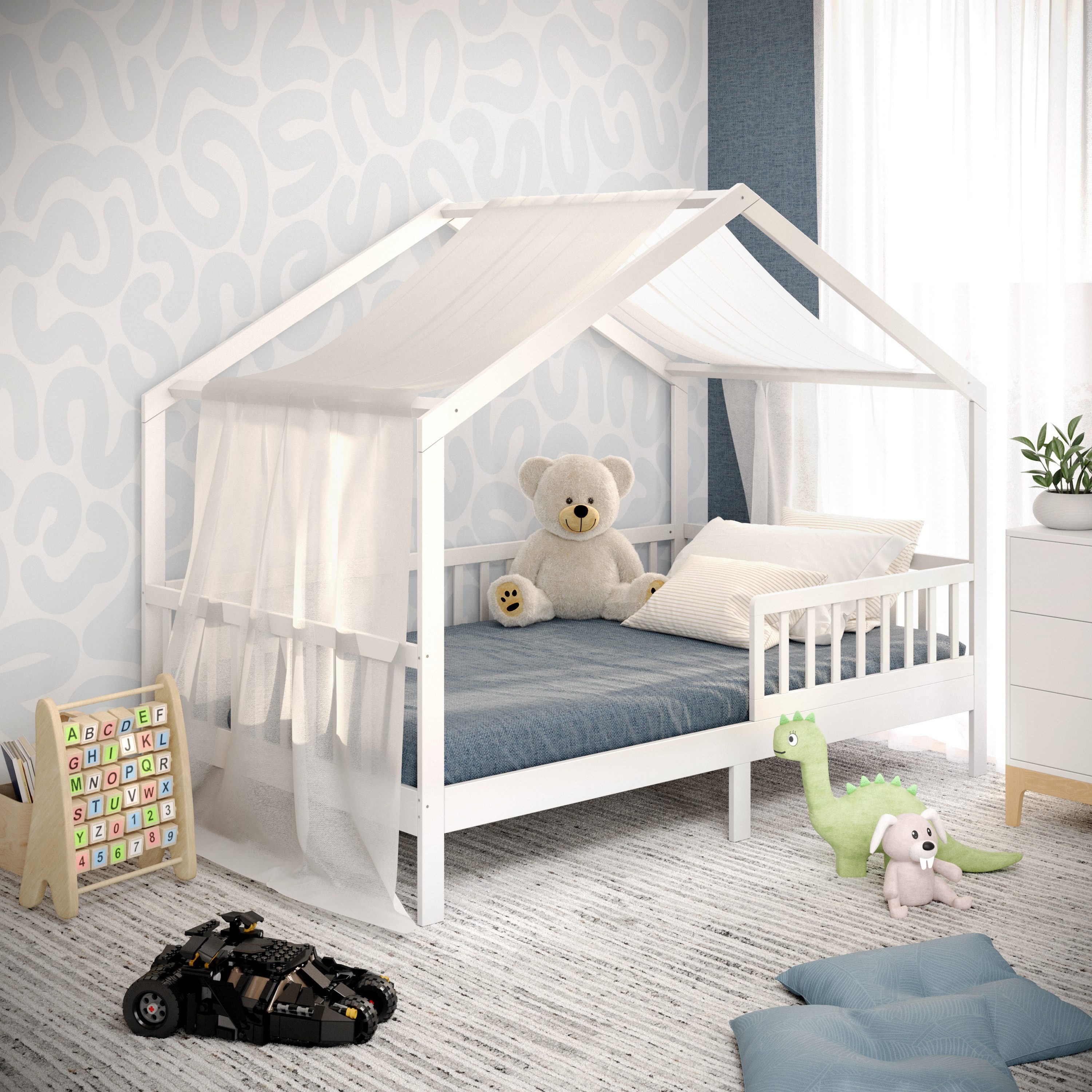 CADANI Kinderbett Hausbett Davi (Rausfallschutz abnehmbar), günstig online kaufen