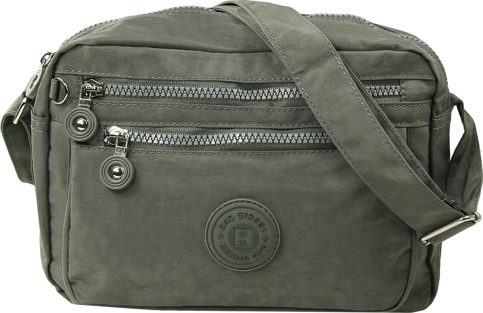 BAG STREET Umhängetasche Bag Street Nylon Umhängetasche grau Damen (Umhängetasche), Damen, Jugend Umhängetasche Nylon, grau ca. 25cm x ca. 17cm