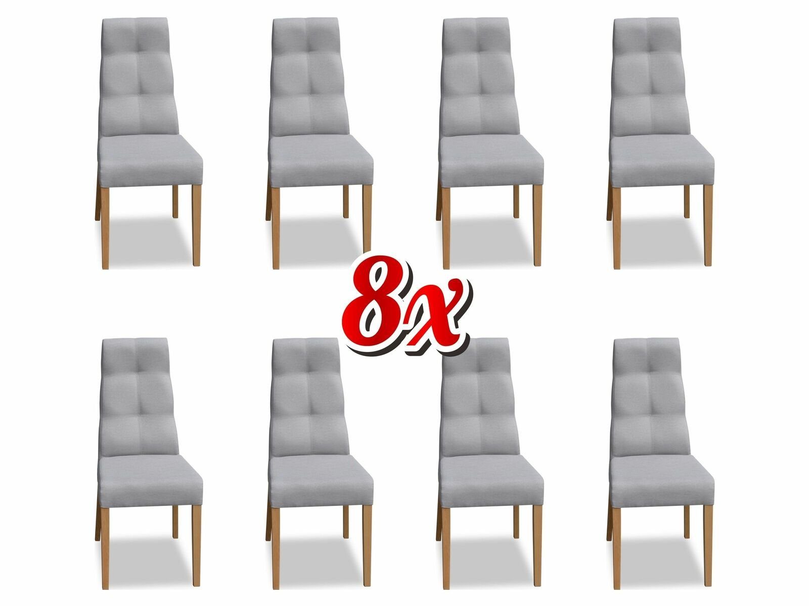 JVmoebel Stuhl, Designer Stühle Garnitur Komplett K63 Stuhl Set Esszimmer Lehn Polster Sitz 8x