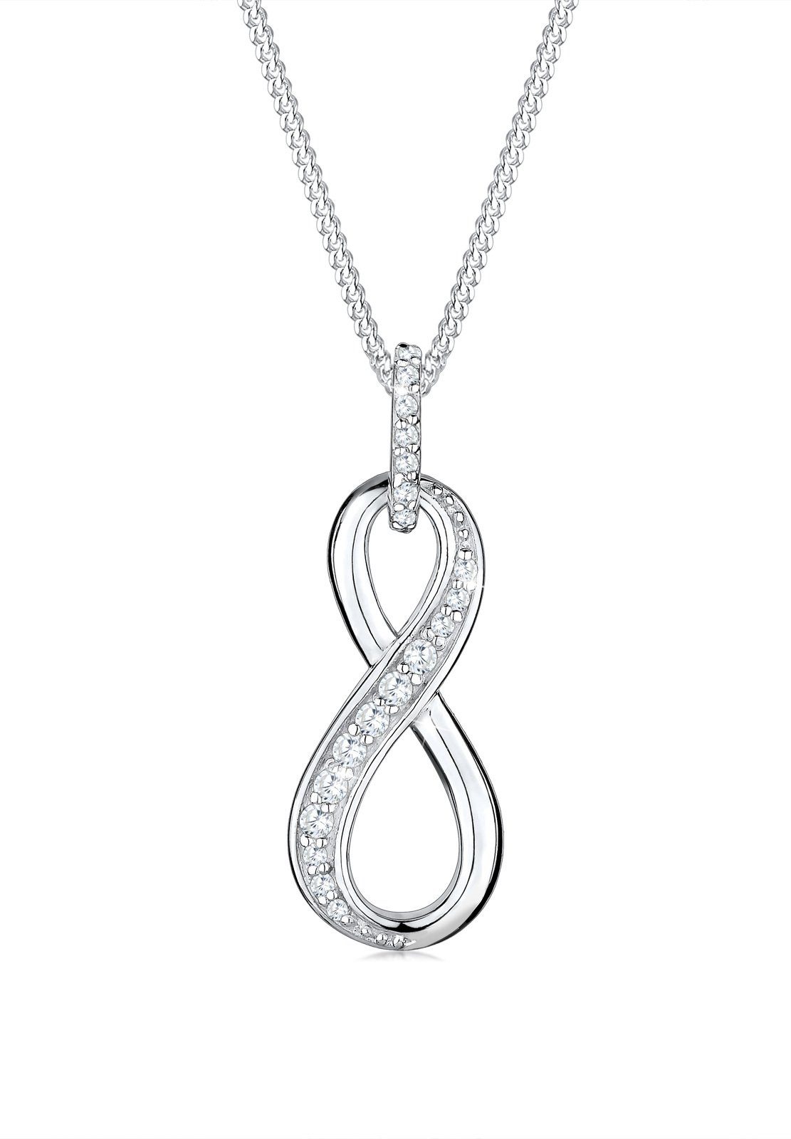 Elli Collierkettchen Infinity Love Symbol Silber 925 Zirkonia Weiß