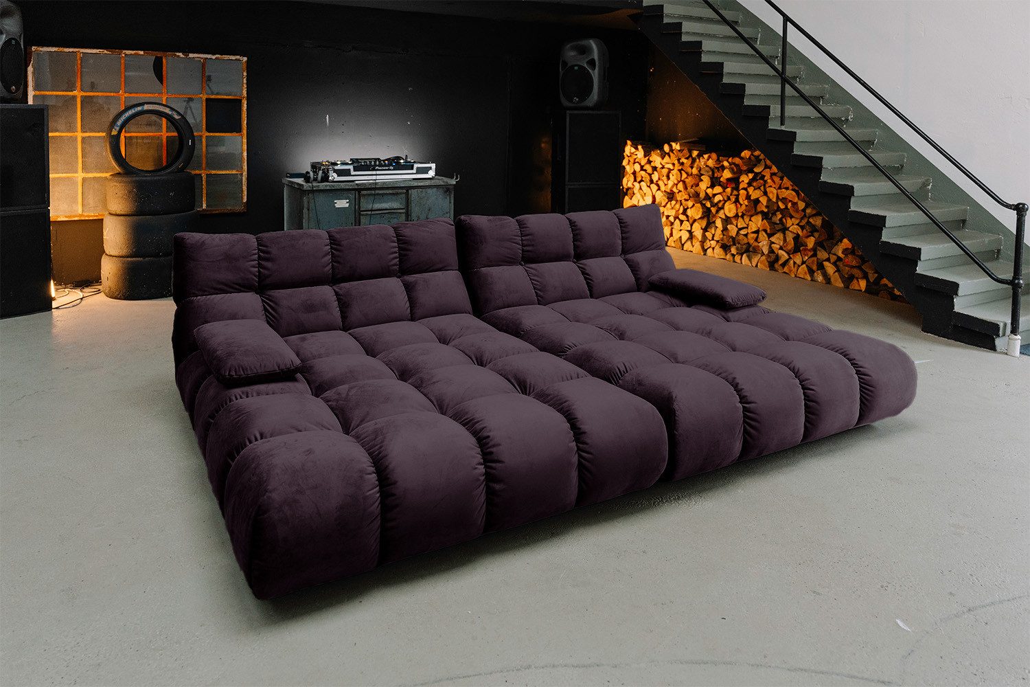 KAWOLA Big-Sofa VIVIEN Riesensofa Velvet - Entspannung pur - Modernes Wohnen, XXL Couch mit Samt Bezug – Maximaler Komfort, Top Design