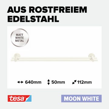 tesa Handtuchhalter 1 x MOON WHITE Handtuchstange doppelt, weiß matt - 11,2 cm : 64 cm : 5 cm
