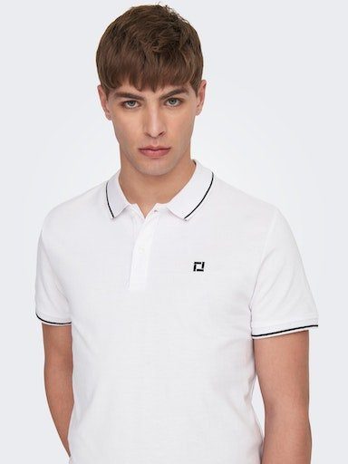 ONLY & SONS Poloshirt ONSFLETCHER SS POLO SLIM NOOS white bright