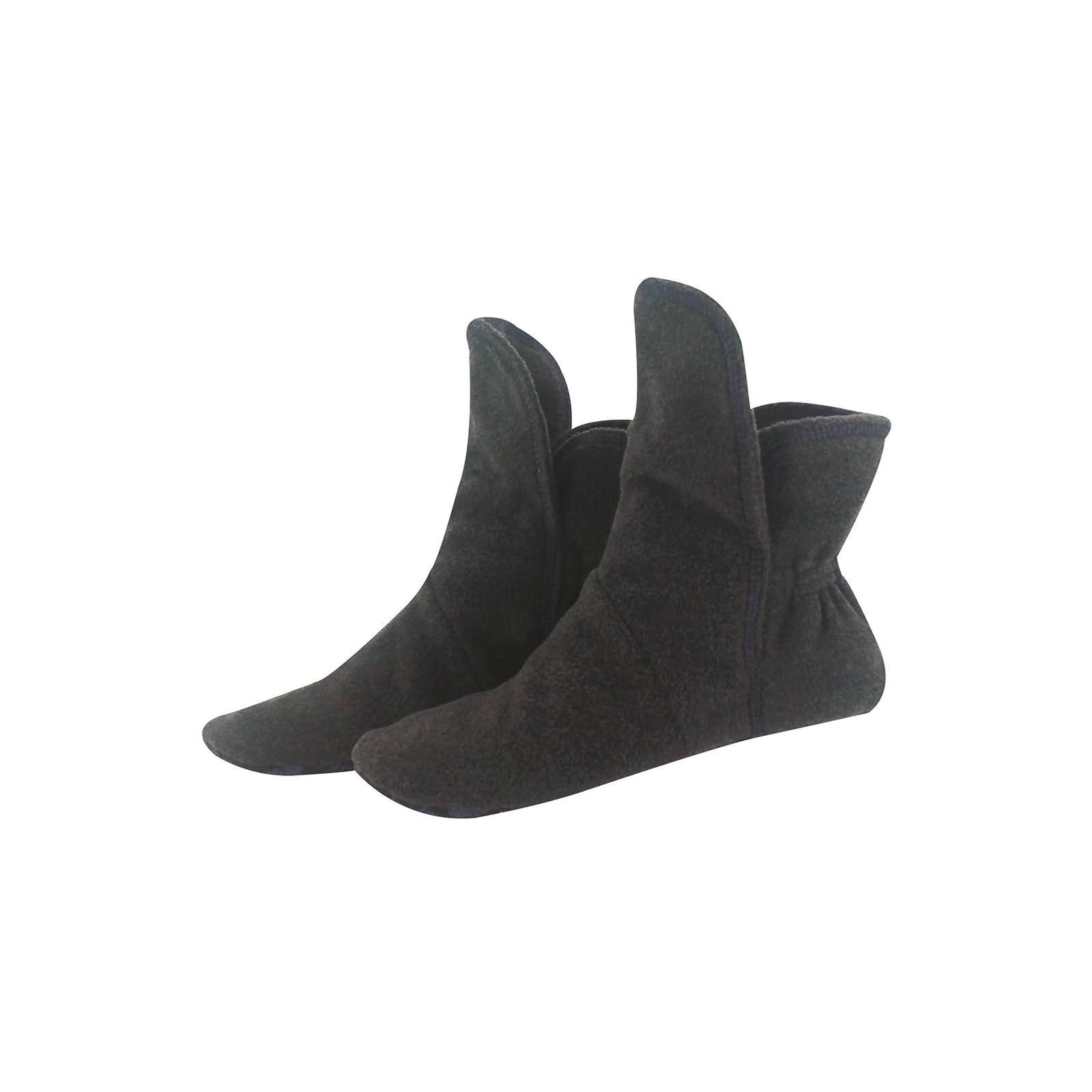 RAIKOU Hausstiefel Haussocken super flauschige Hüttenschuhe Hausschuh aus Micro Fleece mit ABS und Rutschfester Sohle Zinn | Hausschuhe