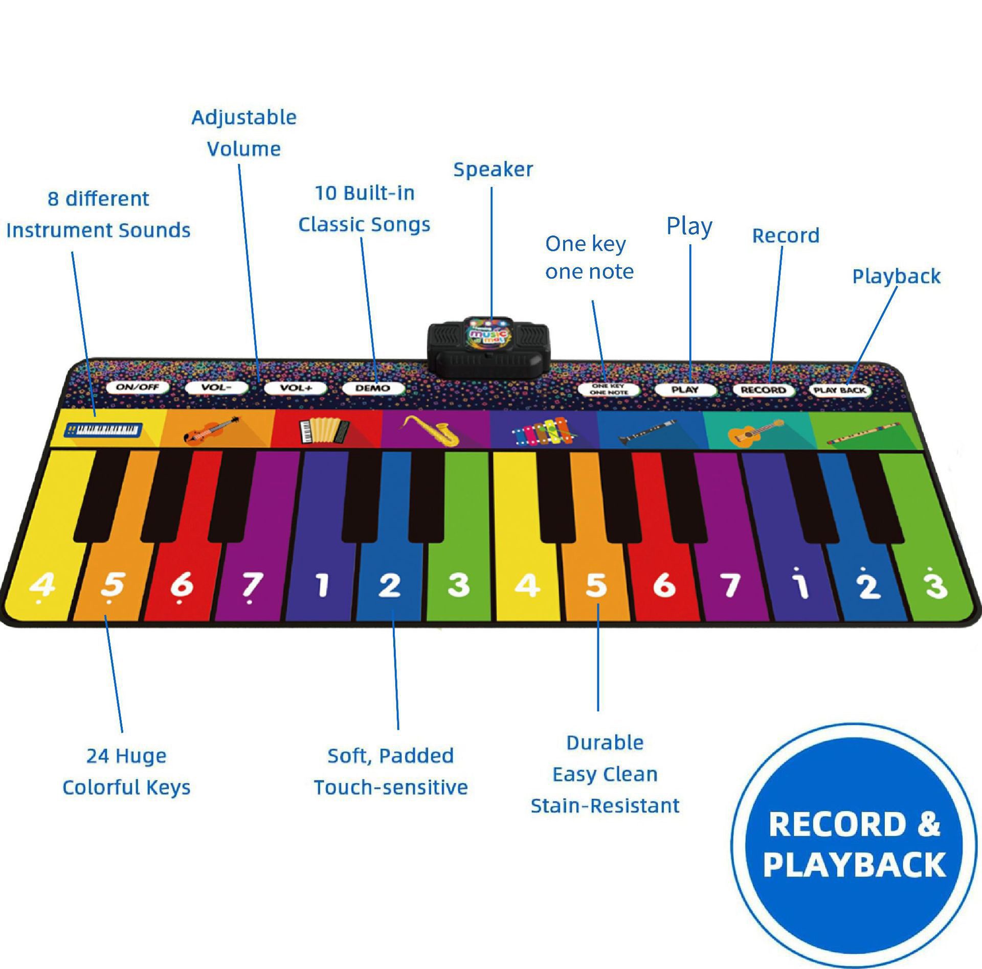 CLTYQ Spielmatte Spielzeug-Musikinstrument Riesen Klaviermatte Baby günstig online kaufen