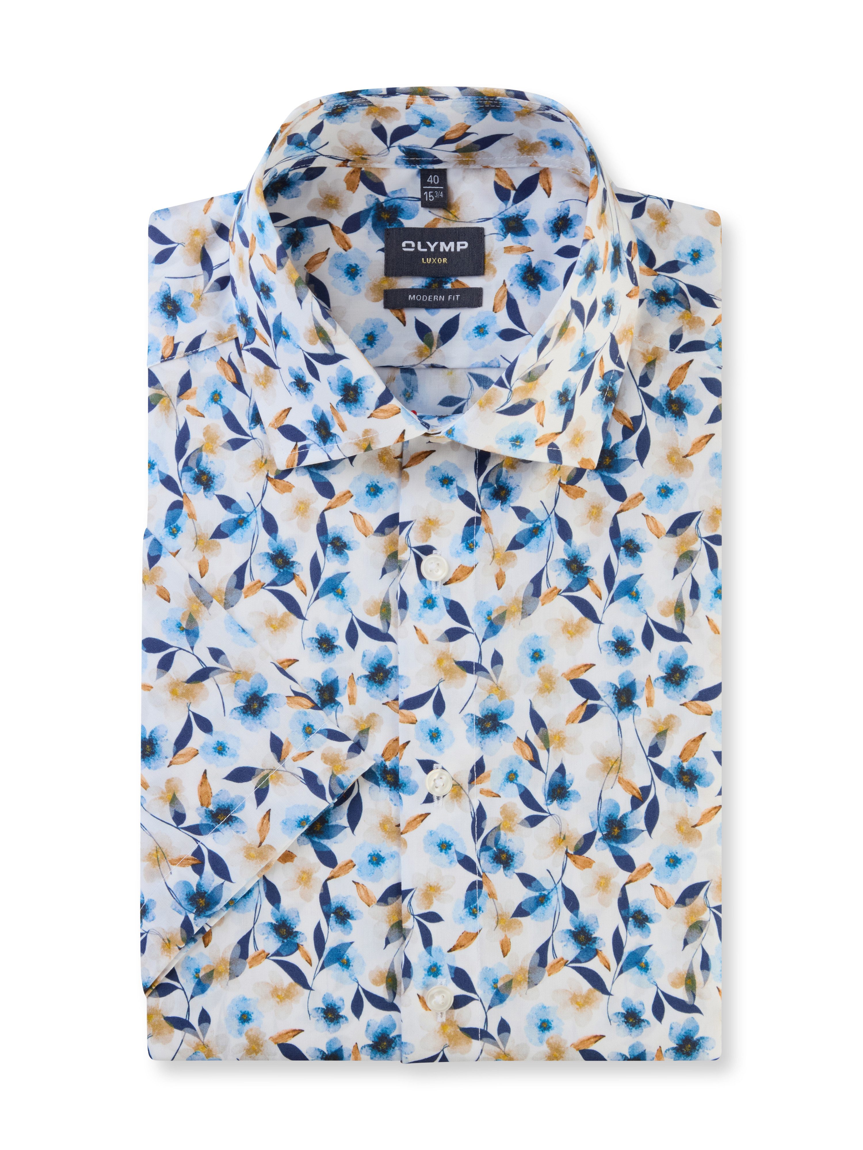 OLYMP Kurzarmhemd Luxor modern fit mit floralem Print – Bild 5 von 5