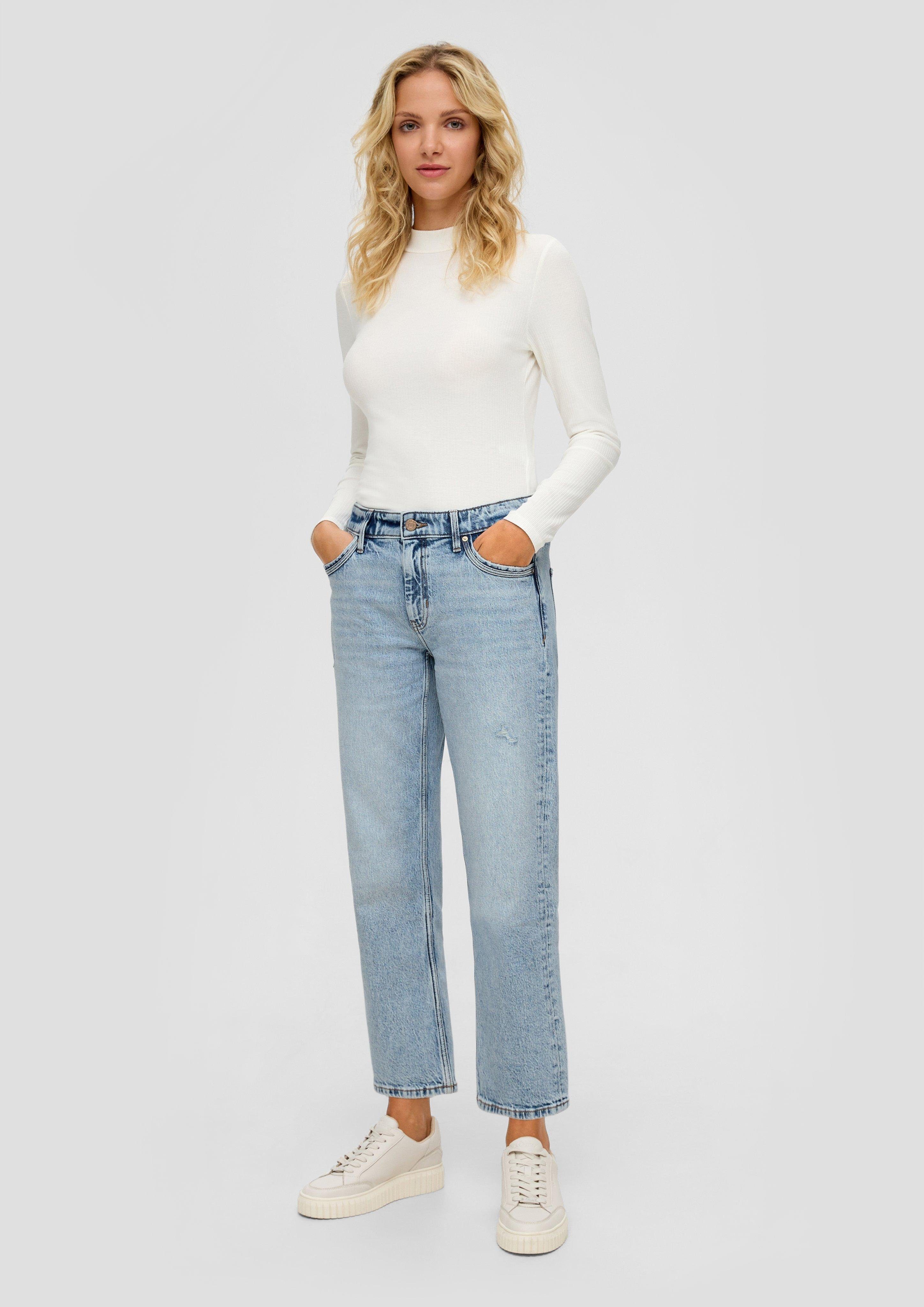 Leg Rise / Cropped-Jeans Straight Mid Fit Regular 7/8-Jeans / Waschung Karolin s.Oliver /