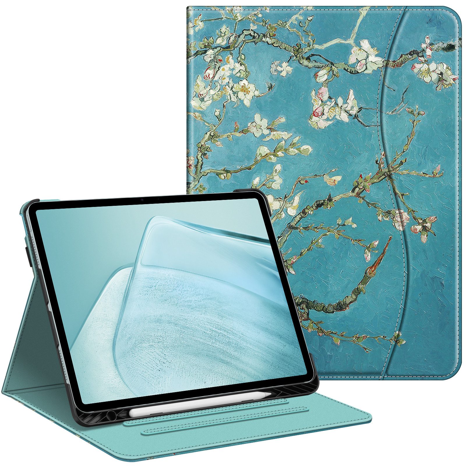 Fintie Tablet-Hülle für iPad Air 13 Zoll M4/M3/M2 (2026/2025/2024) mit Stifthalter, Multi-Winkel Betrachtung Folio Stand Schutzhülle mit Dokumentschlitze