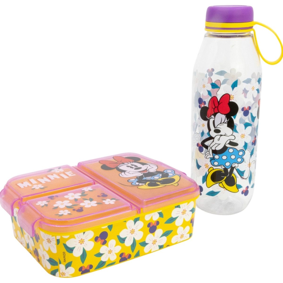 Disney Minnie Mouse Lunchbox Kinder Lunch Set Adventure Flasche 650 ml und Snackbox, (2-tlg)