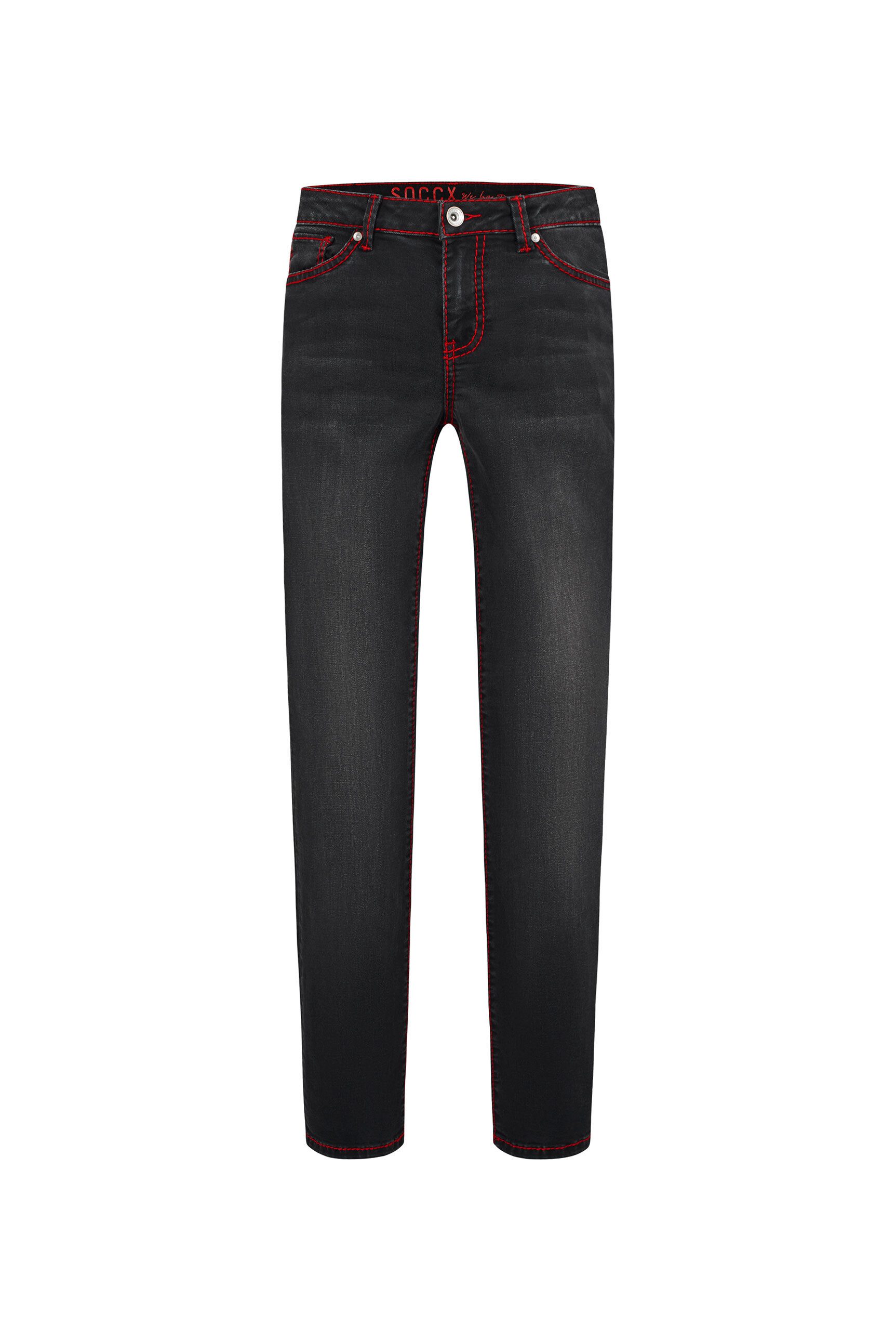 SOCCX Regular-fit-Jeans mit breiten Nähten