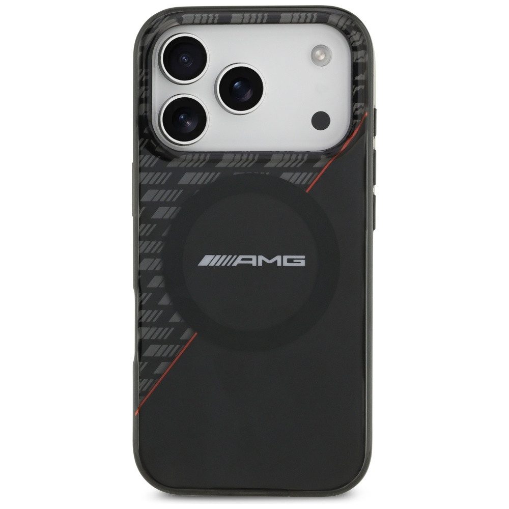 Mercedes Benz AMG Handyhülle MagSafe iPhone 17 Pro Kunststoff schwarz rot Logo 6,3 Zoll, Kantenschutz