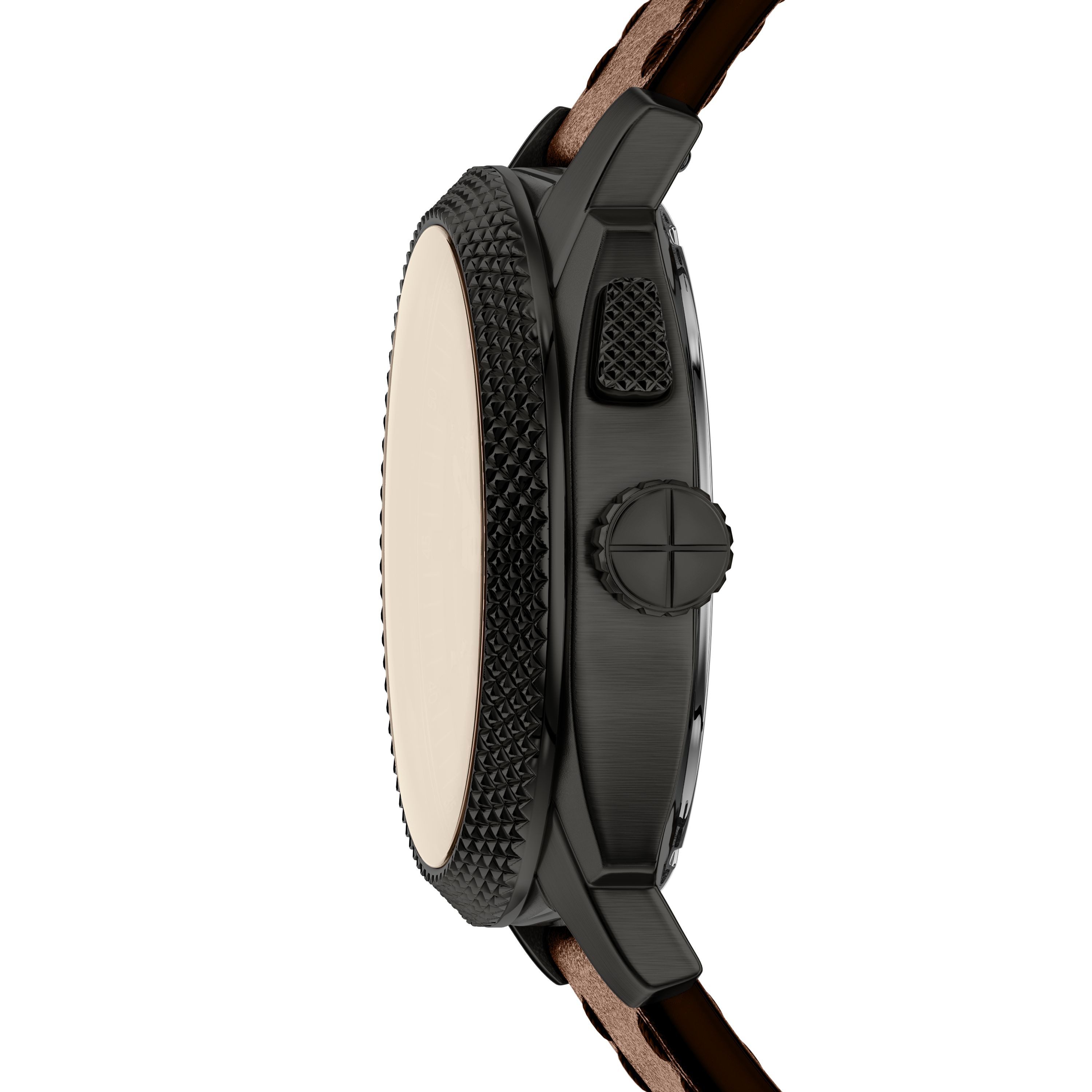 Fossil Quarzuhr Machine - Big Tic FS6165, Armbanduhr, Herrenuhr, Lederarmband, analog, digital