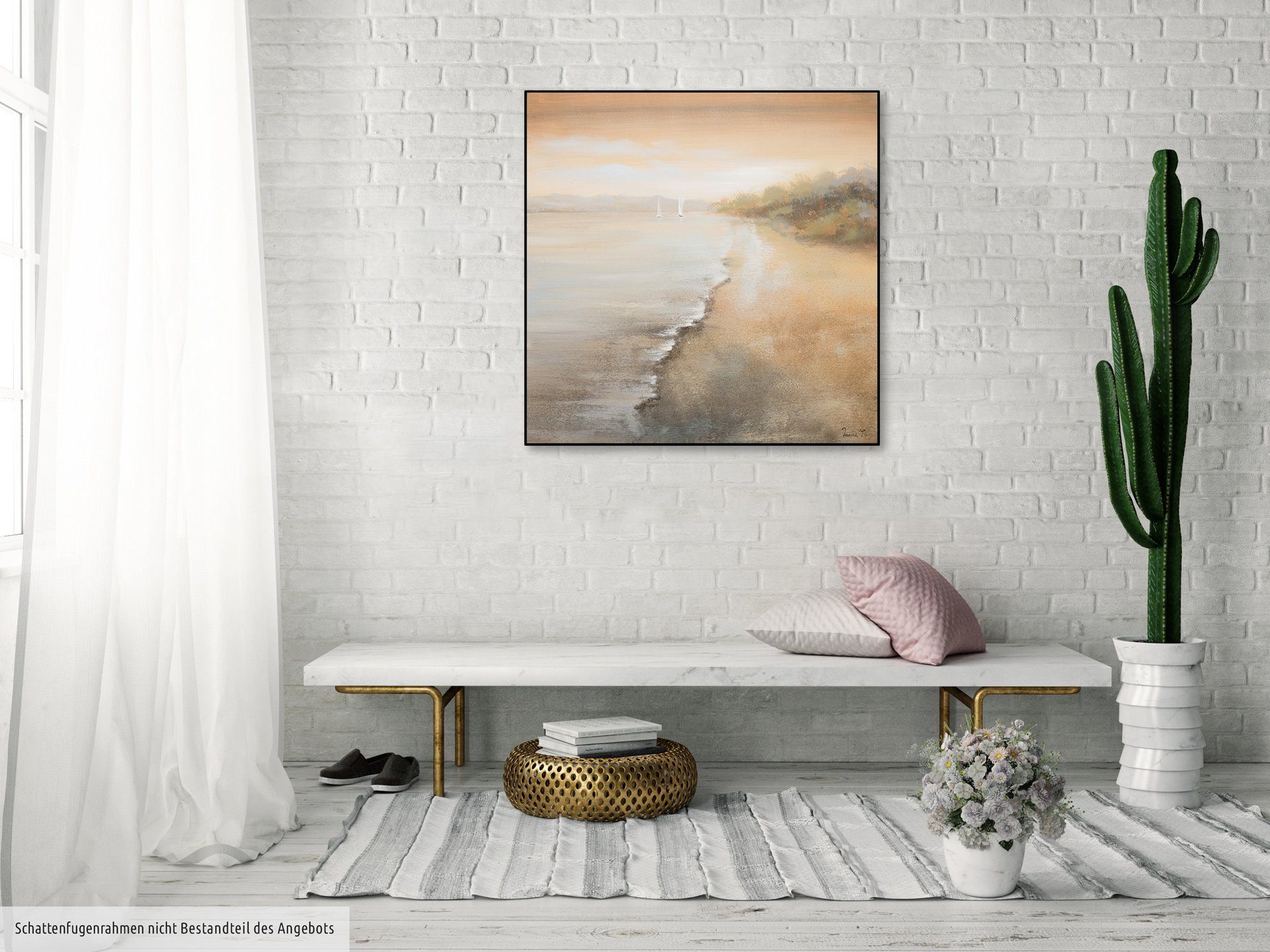 KUNSTLOFT Gemälde Paradise in Wohnzimmer front Leinwandbild Wandbild of 100% cm, 80x80 HANDGEMALT us