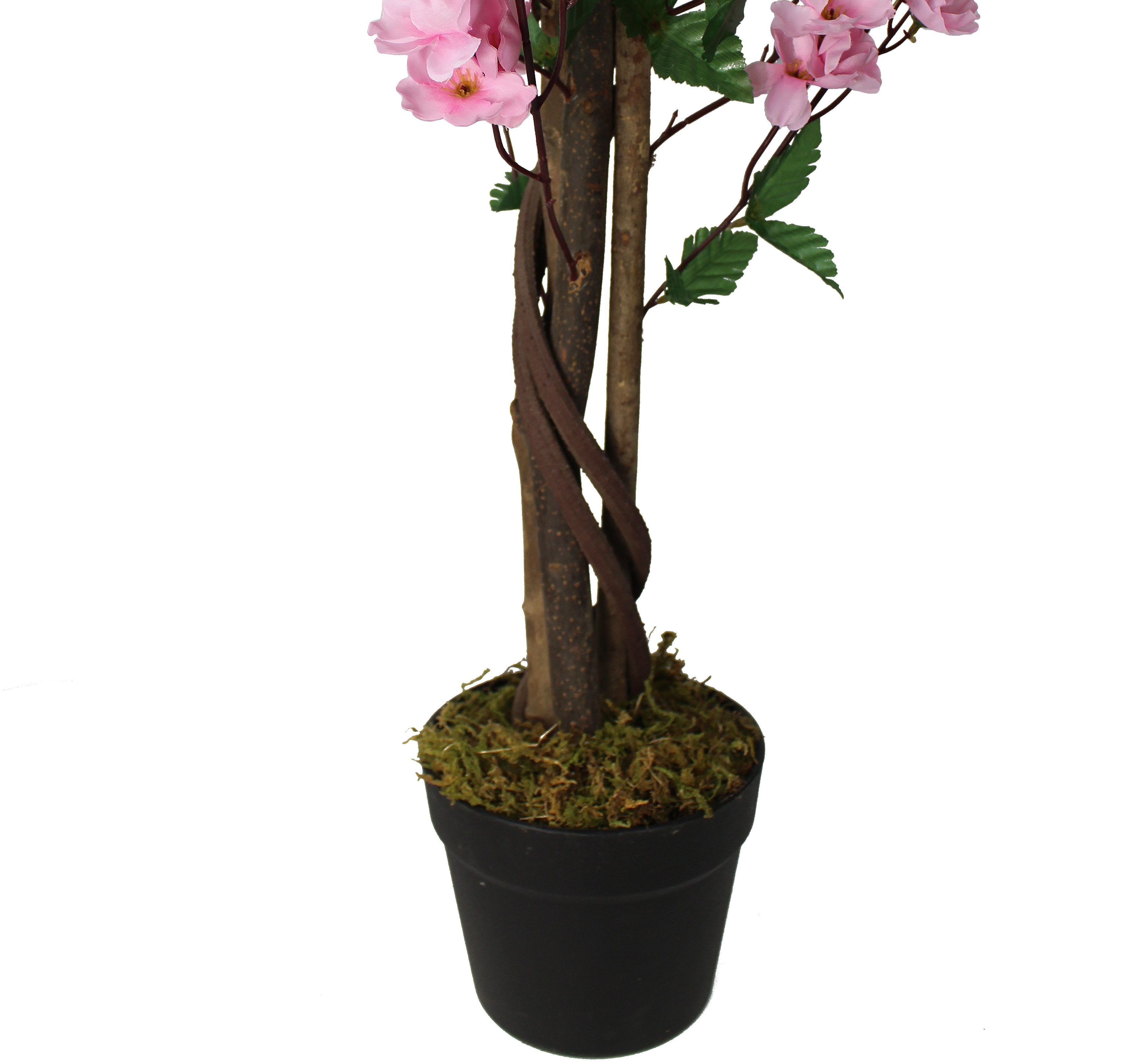 Kunstpflanze Blütenbaum Höhe 120 im Wintersweet, Künstliche Wintersweet Pink Pflanze fertig cm, Blüten Arnusa, Topf
