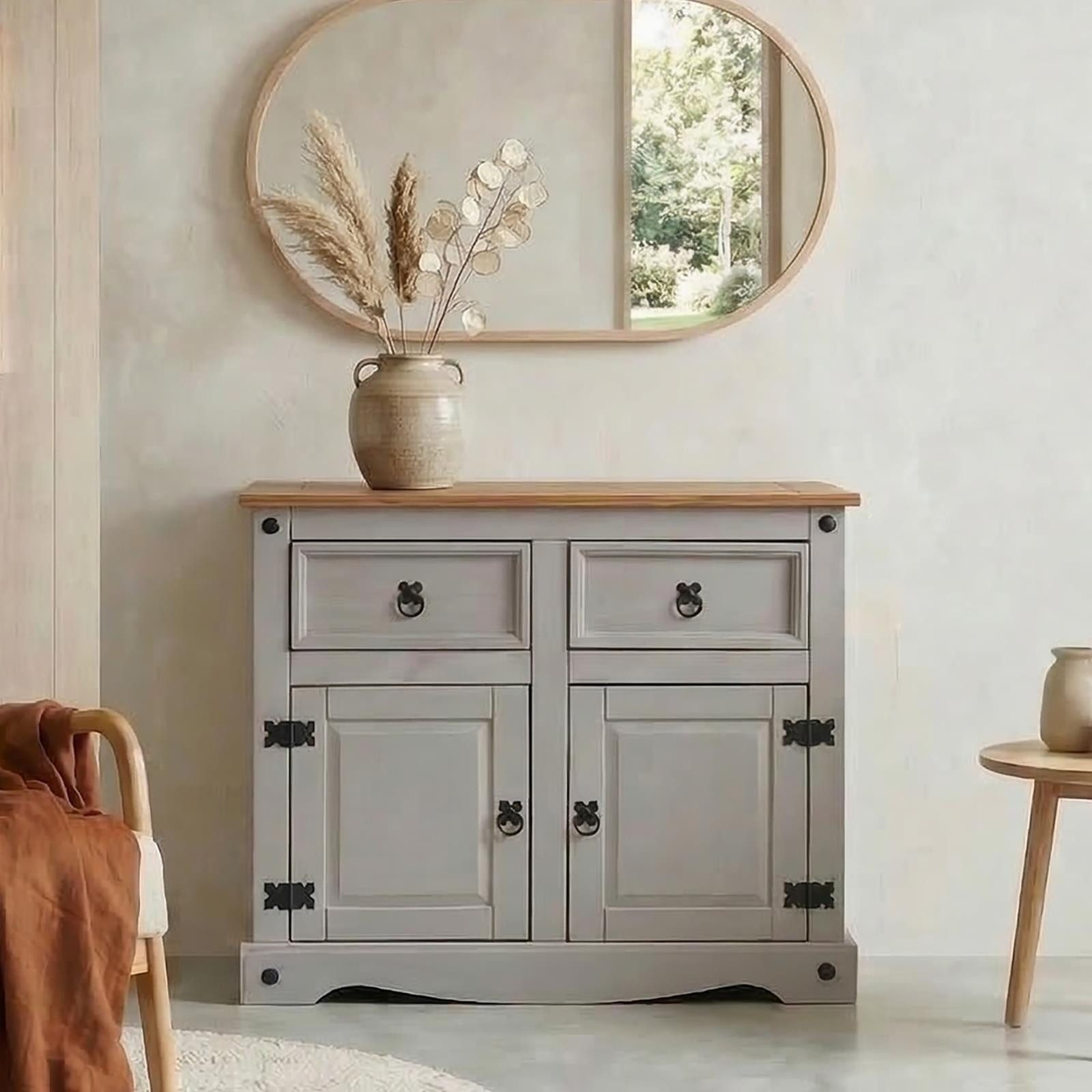 CARO-Möbel Sideboard RAMON, Mexico Kommode Schrank Kiefer massiv Landhausstil Mexico Möbel