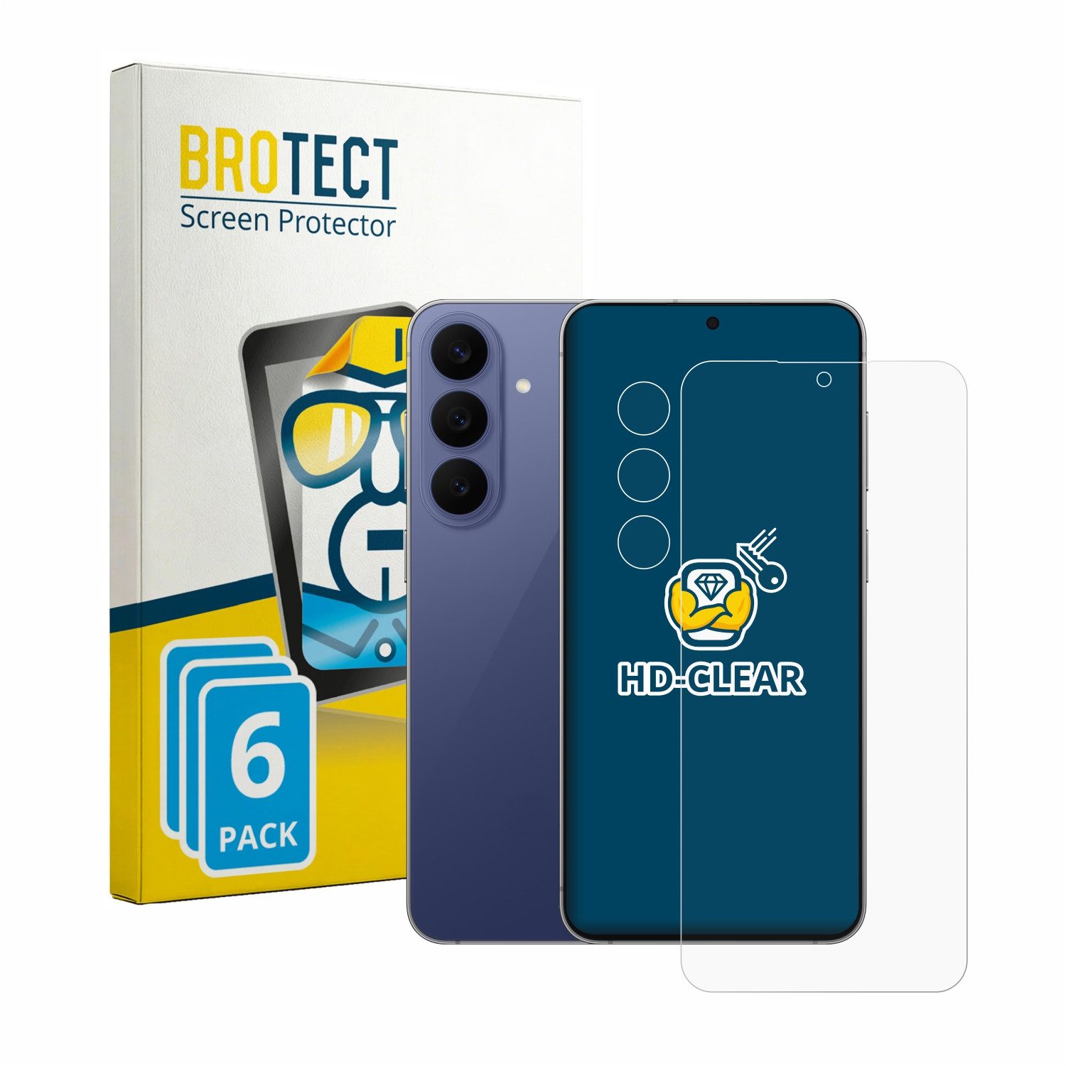 BROTECT Displayschutzfolie Schutzfolie für Samsung Galaxy S26 FE (Display+Kamera), 6 Stück, Displayschutz Schutz Folie Klar Transparent