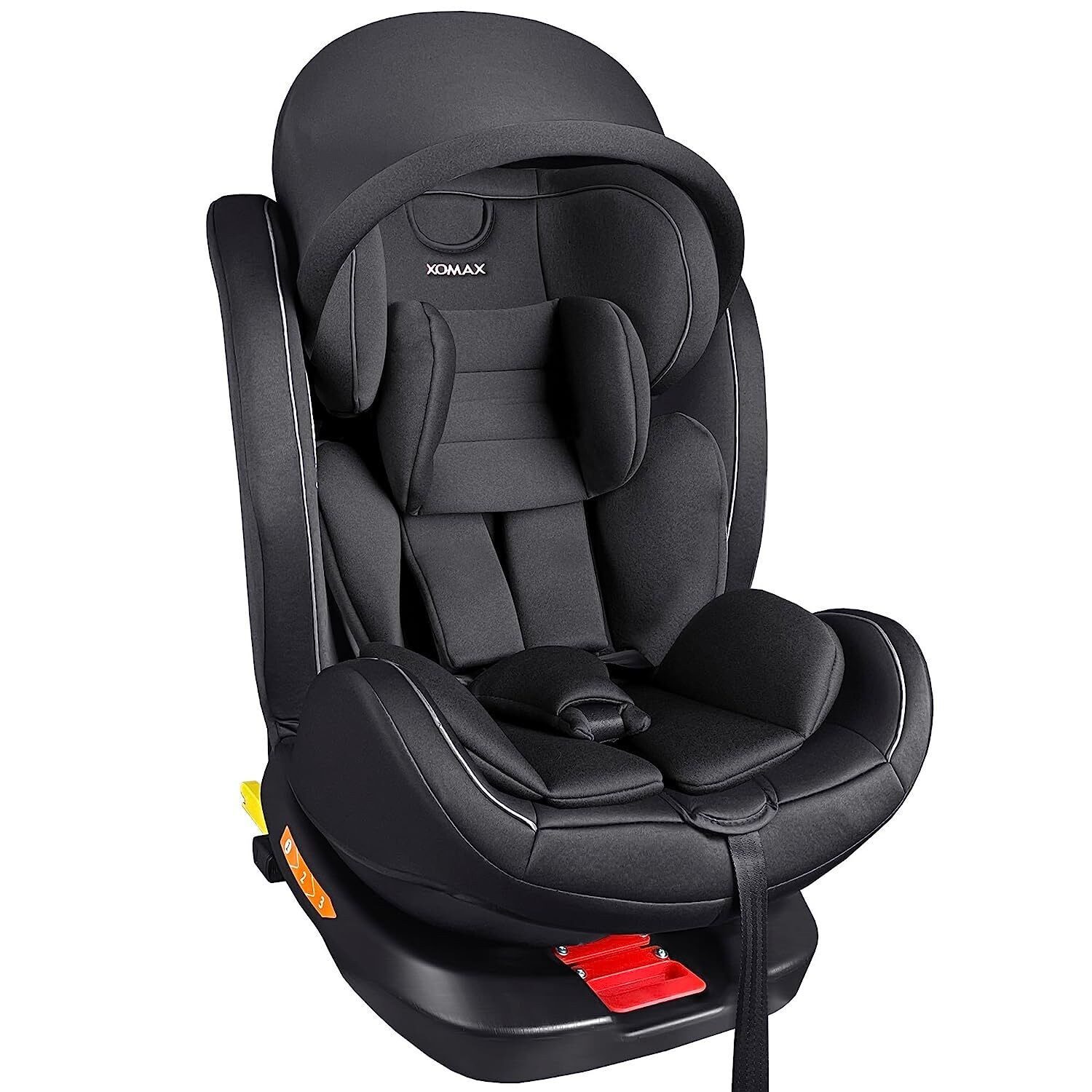 XOMAX Autokindersitz XOMAX XZ-16 black ISOFIX Auto Kindersitz 0-36kg AUTOSITZ 360°Drehbar, ab: ab Geburt, bis: 12 Jahre, (1-tlg), Auto Kindersitz mit 360° Drehfunktion und Isofix