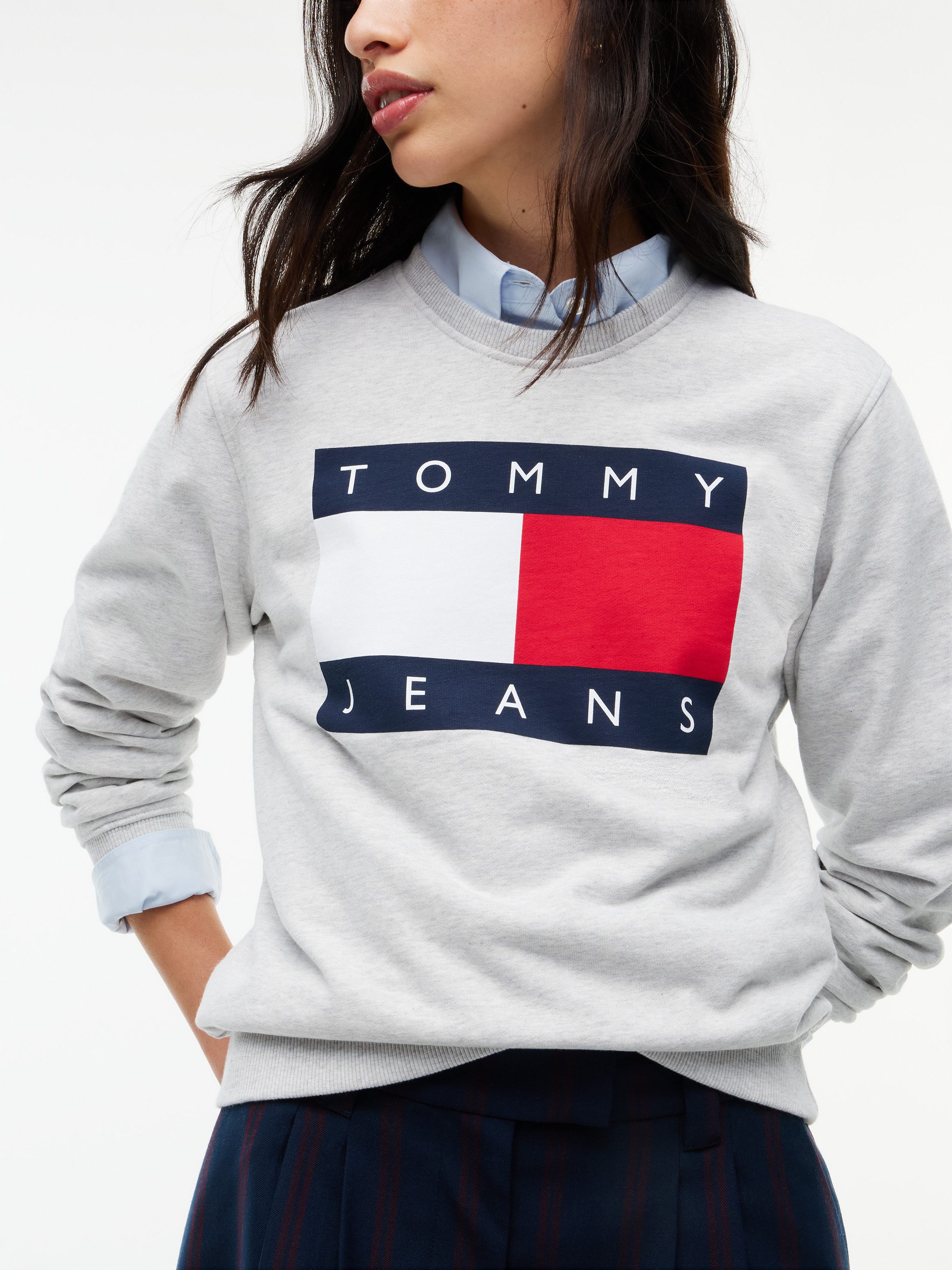Tommy Jeans Sweatshirt TJW REG FLAG CREW Baumwolle