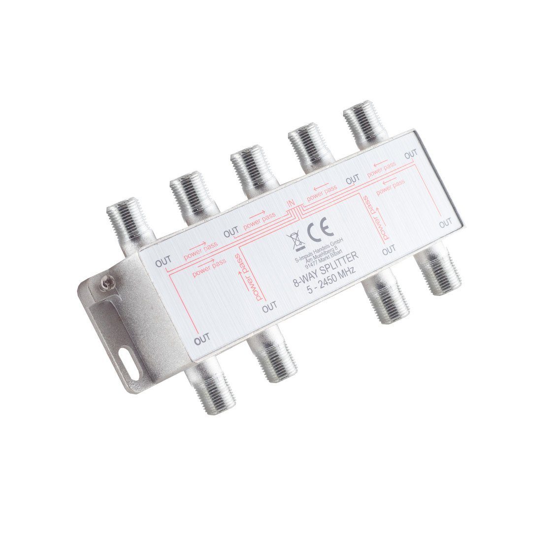 Kabelbude.eu Koax-Kabelverbinder F-Serie; Stammverteiler; 8-fach; 5-2400 MHz DC