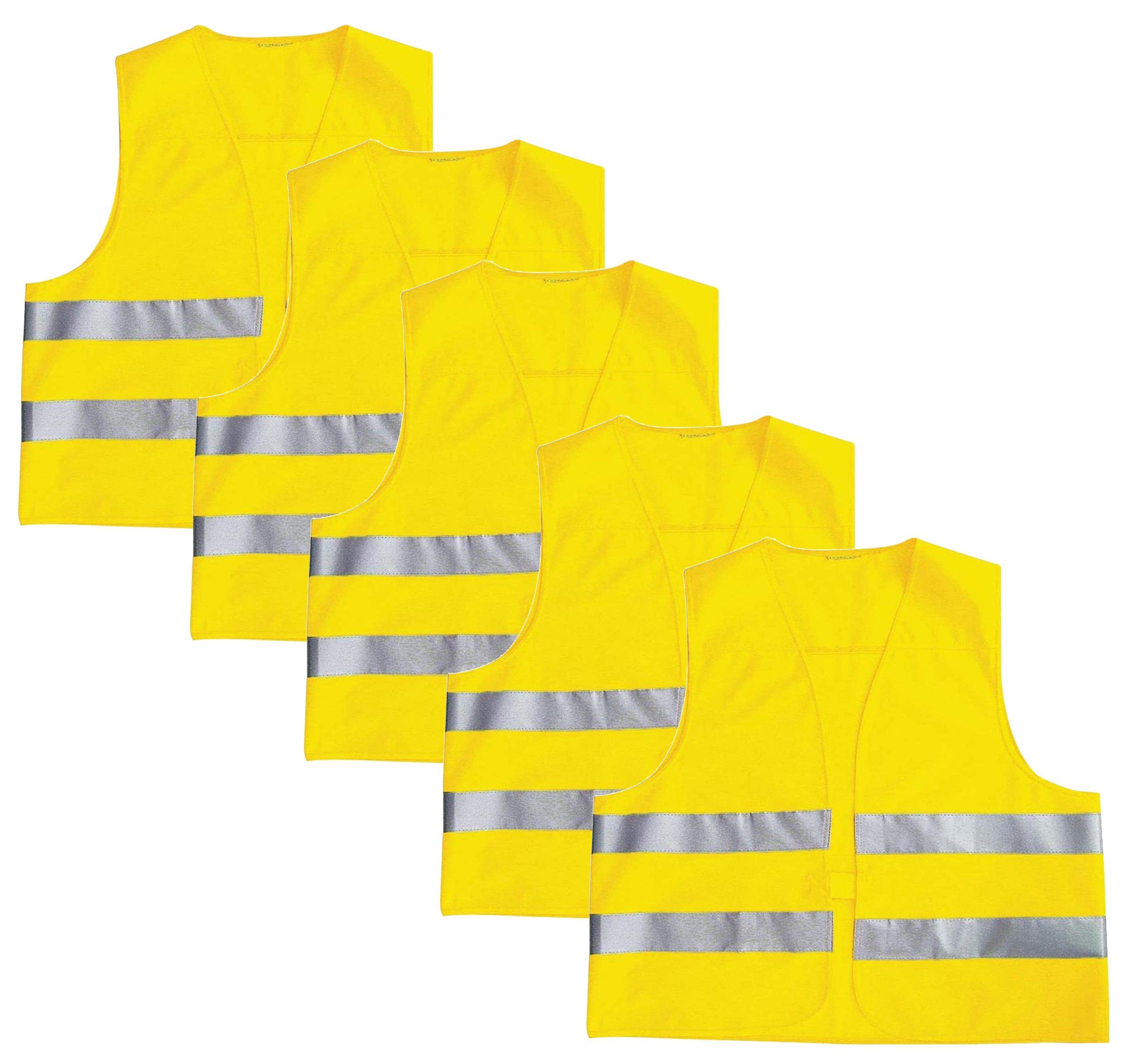 der kleine Handwerker Warnweste 5 x Warnweste für Kinder gelb EN 1150 reflektierend