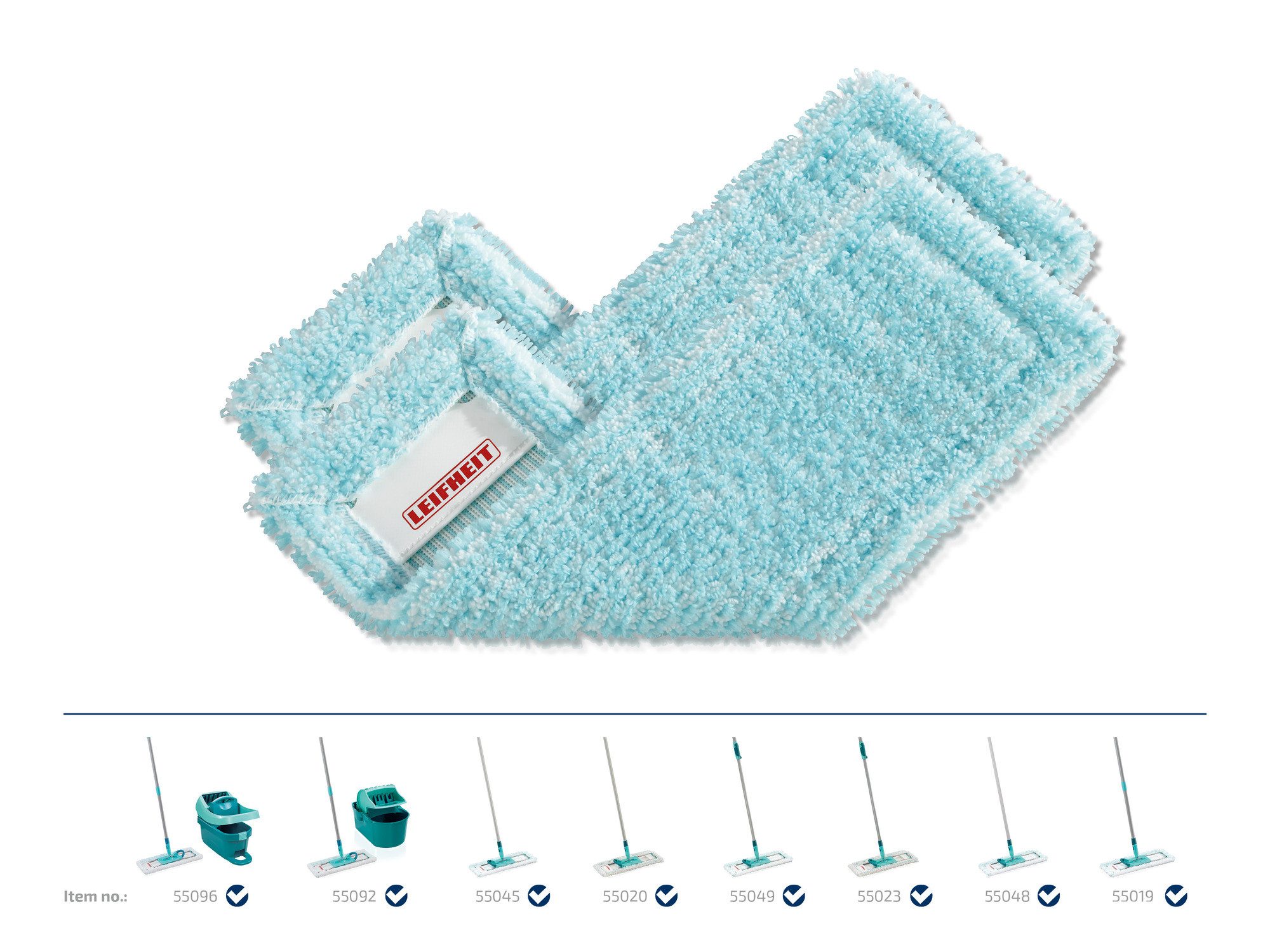 Leifheit Wischbezug Profi XL super soft 2er Set Wischbezug (Kunstfaser, 16.0x48.0 cm, 2-tlg., Waschbar bei 60°C, Wischbreite 42cm, für Parkett/Laminat/Kork) – Bild 2 von 5